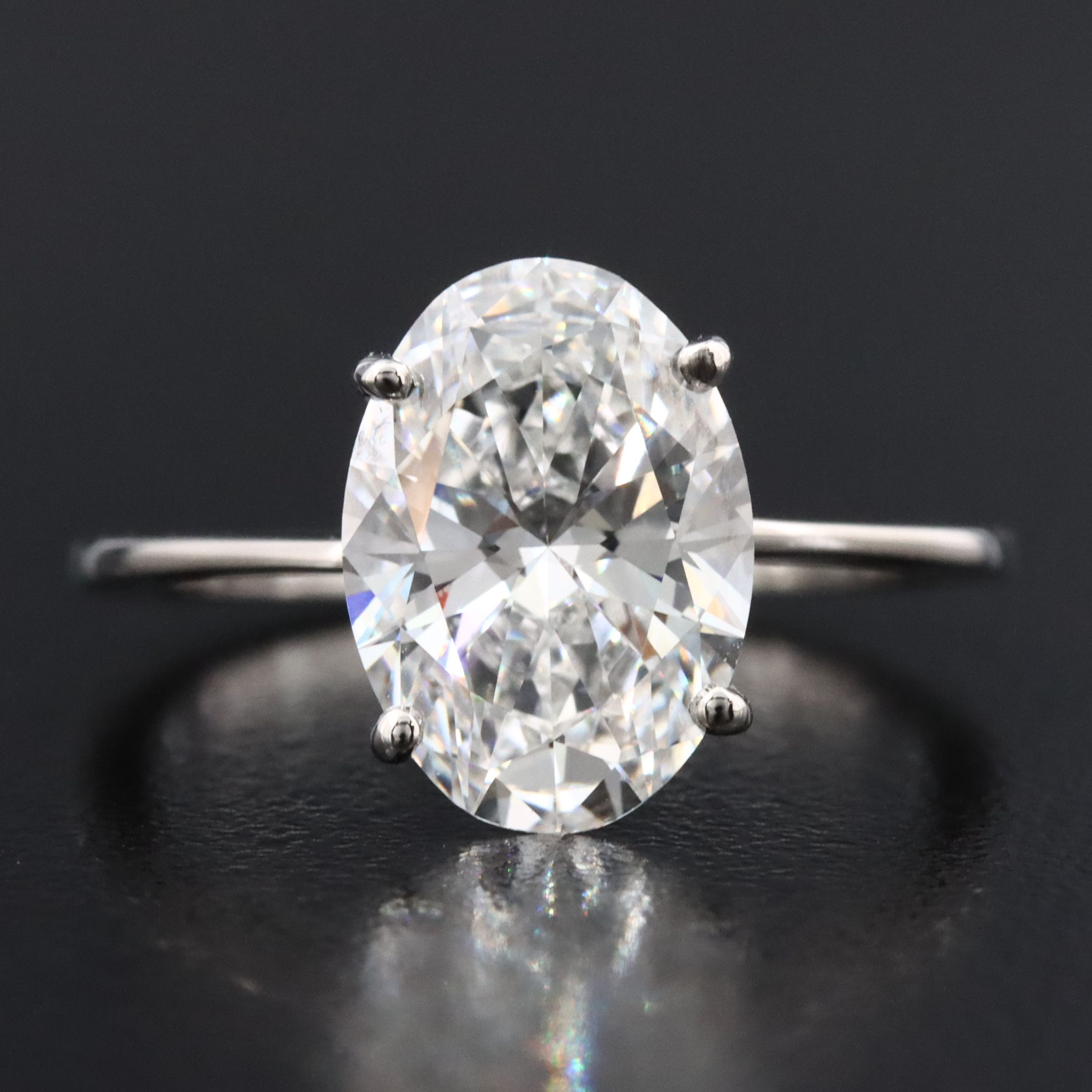 Platinum 2.97 CT Lab Grown Diamond Solitaire Ring with IGI Report