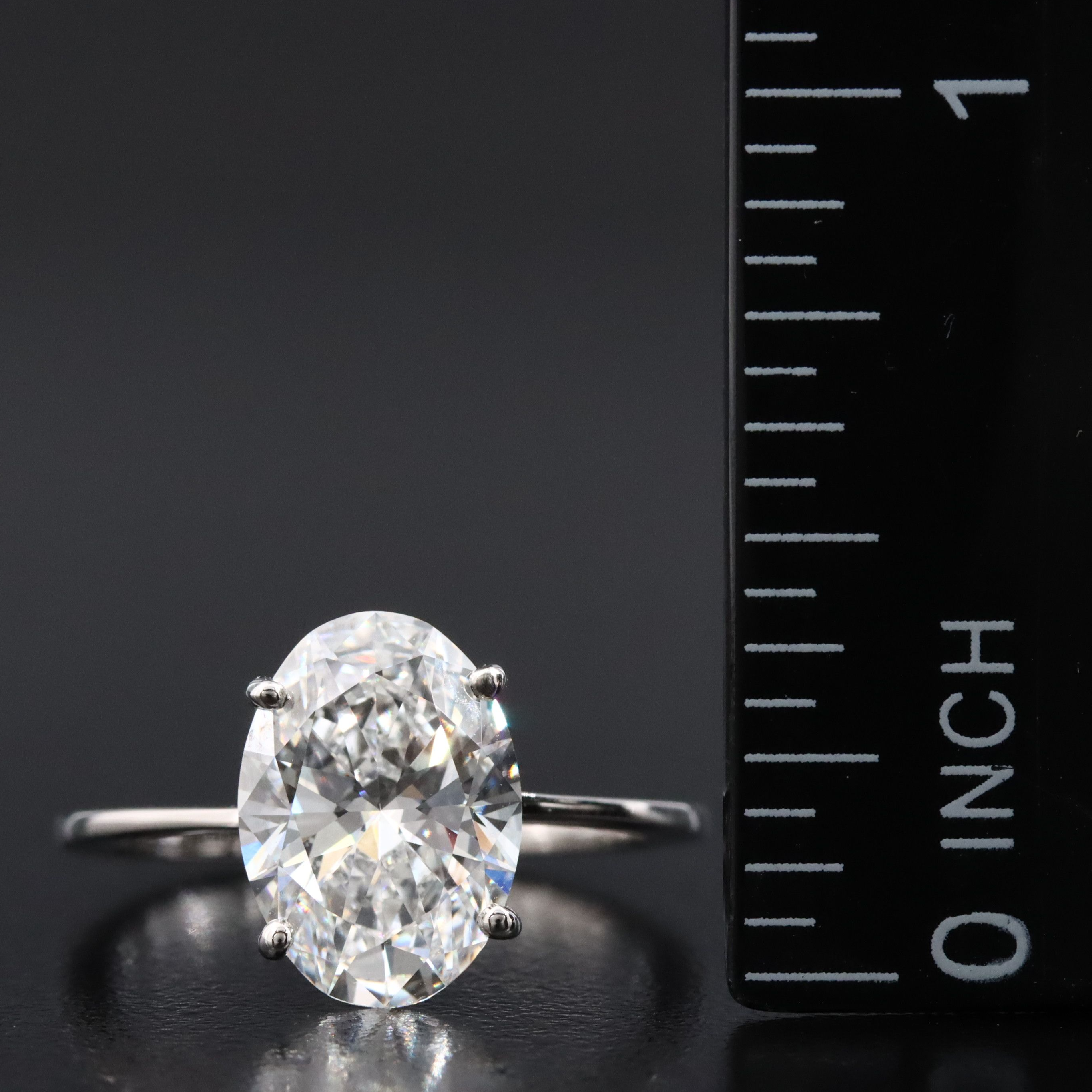 Platinum 2.97 CT Lab Grown Diamond Solitaire Ring with IGI Report