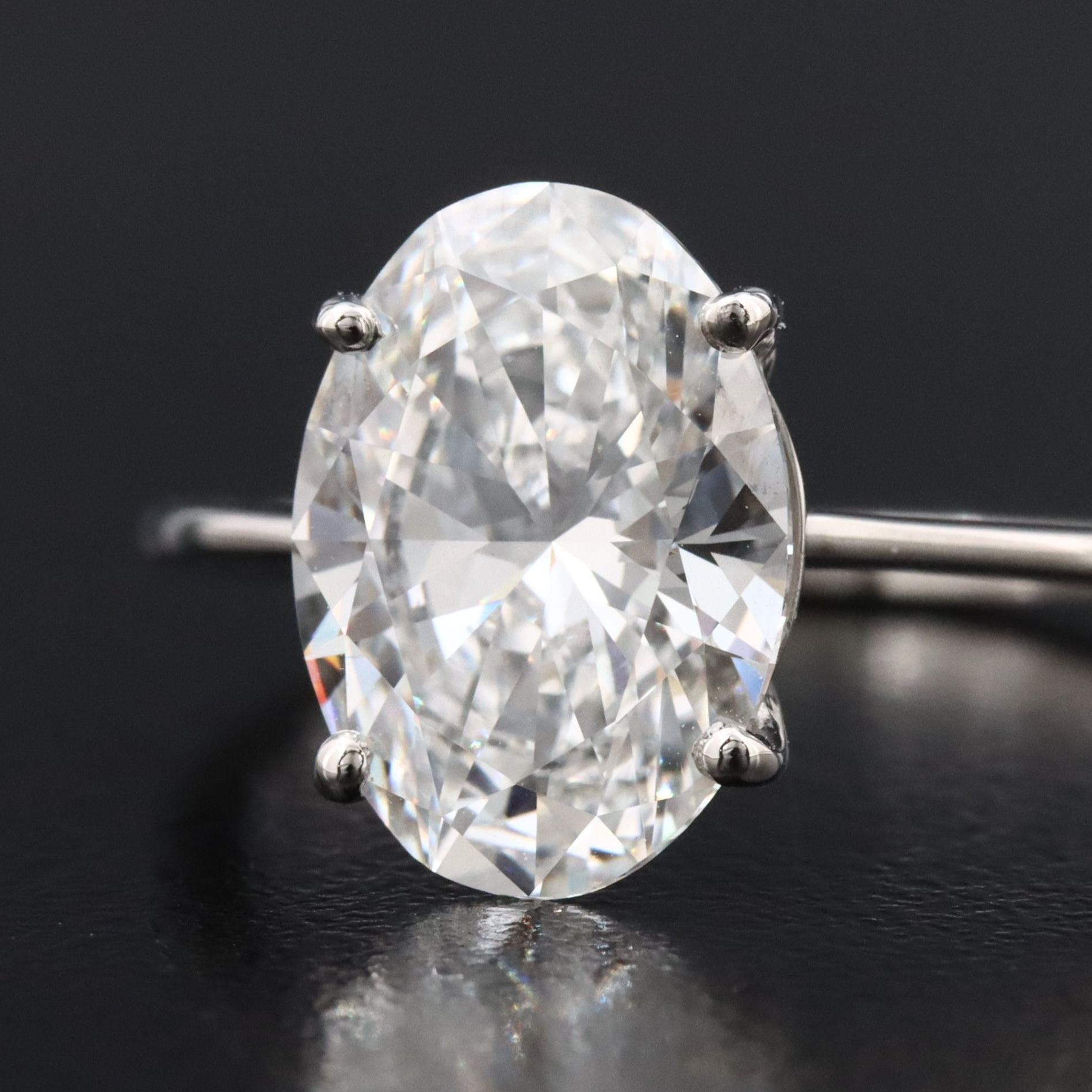 Platinum 2.97 CT Lab Grown Diamond Solitaire Ring with IGI Report