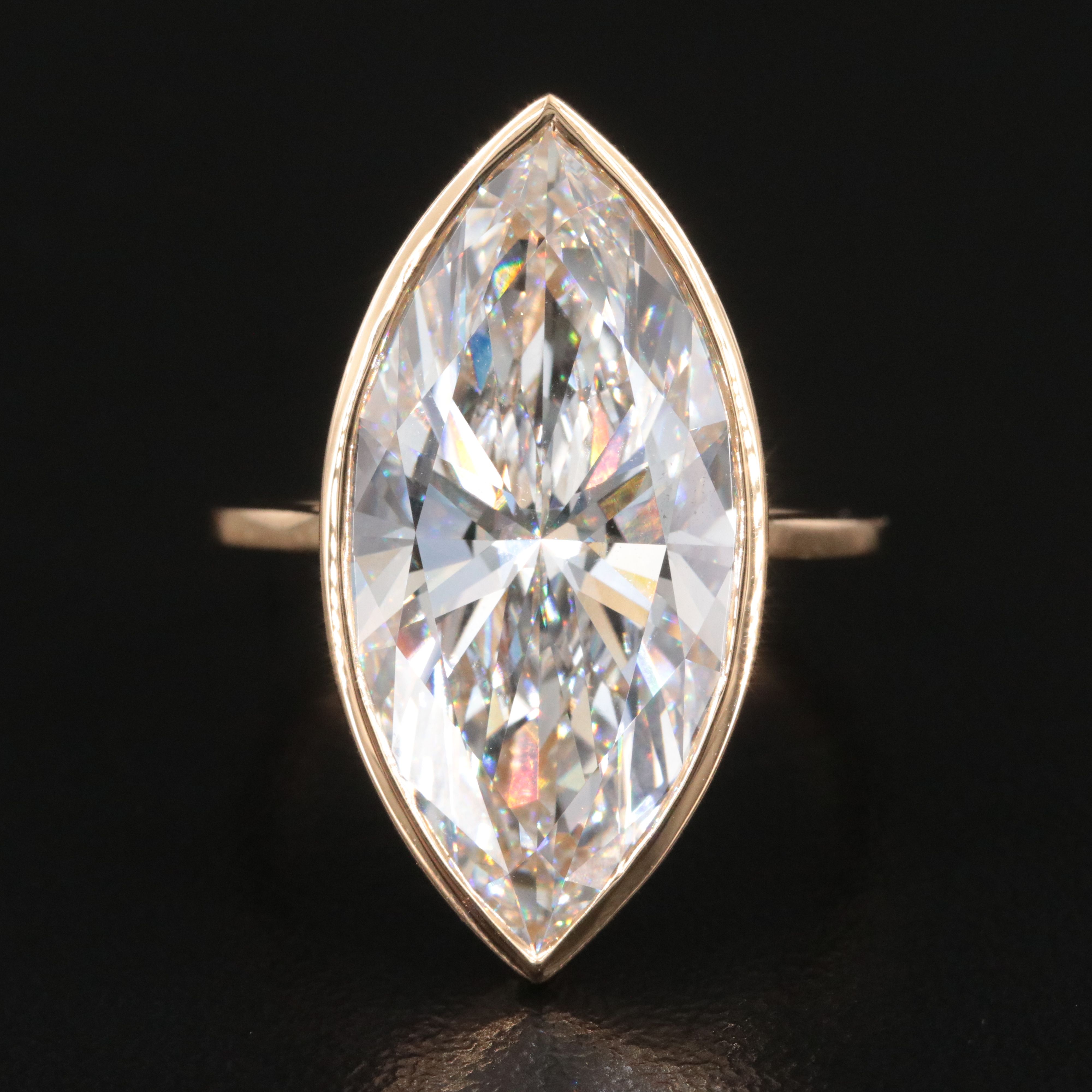 18K 10.51 CT Lab Grown Diamond Solitaire Ring with IGI Report