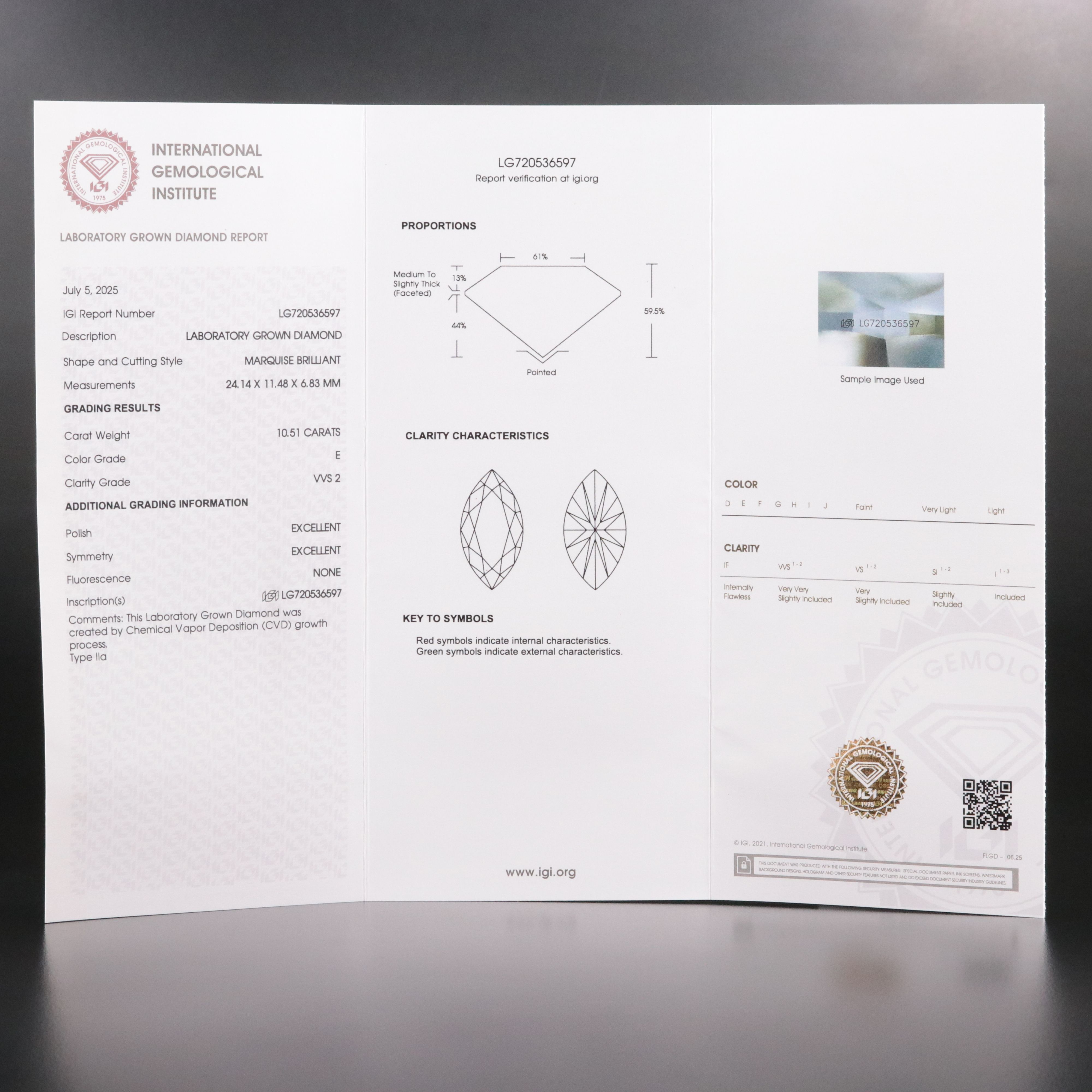 18K 10.51 CT Lab Grown Diamond Solitaire Ring with IGI Report