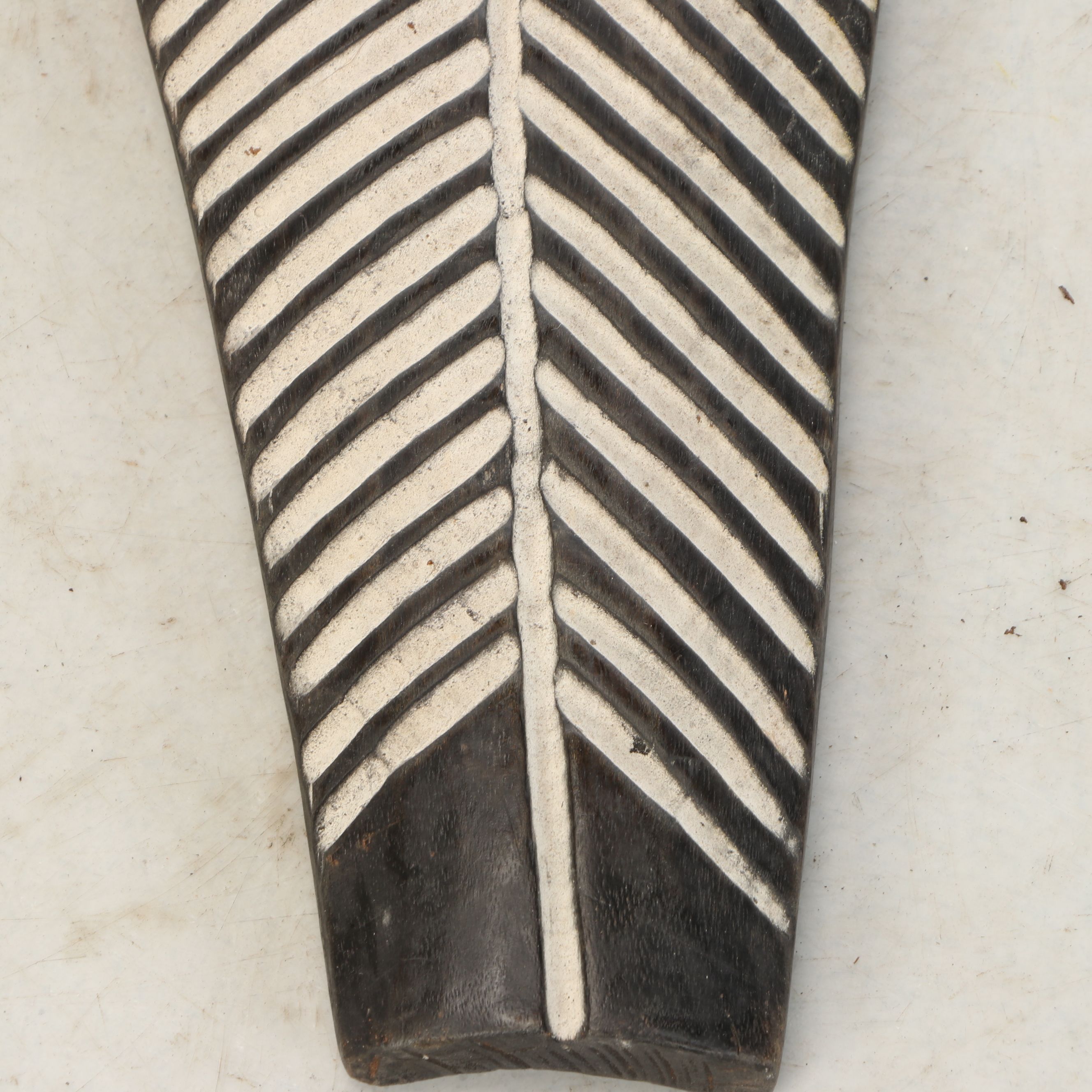 Three Cameroon Bamileke Carved Wood Long Shields