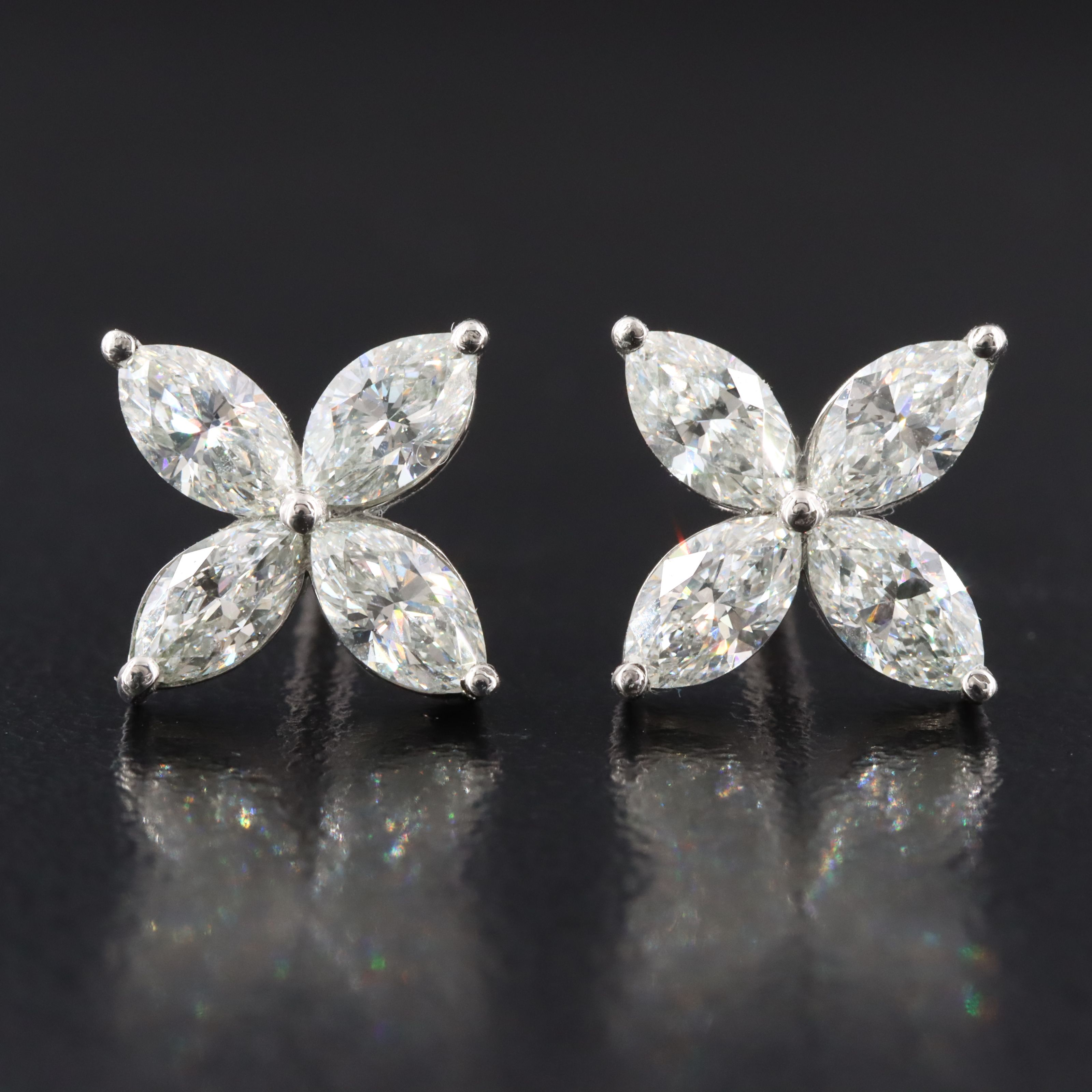 Platinum 1.80 CTW Diamond Earrings with GIA Report