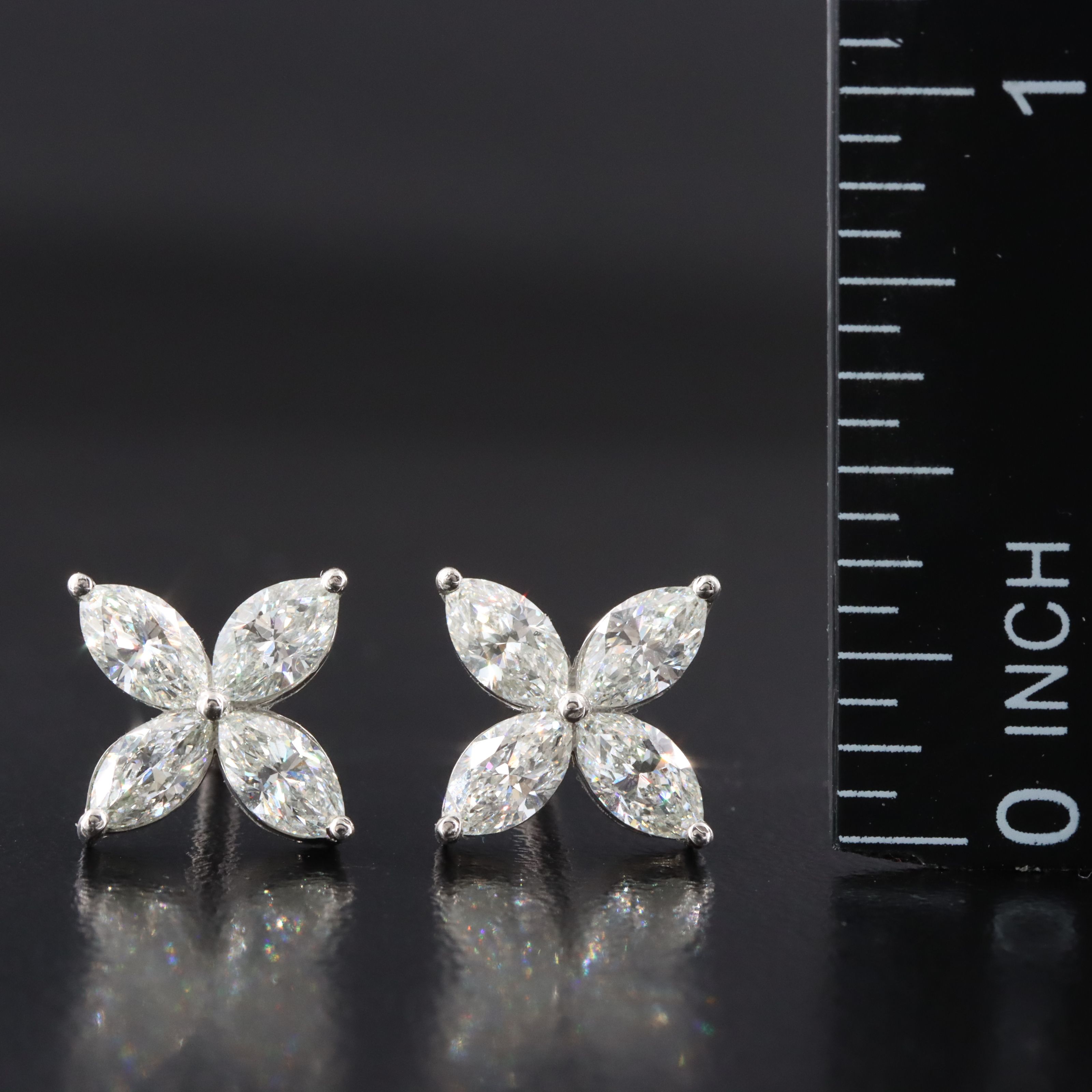 Platinum 1.80 CTW Diamond Earrings with GIA Report