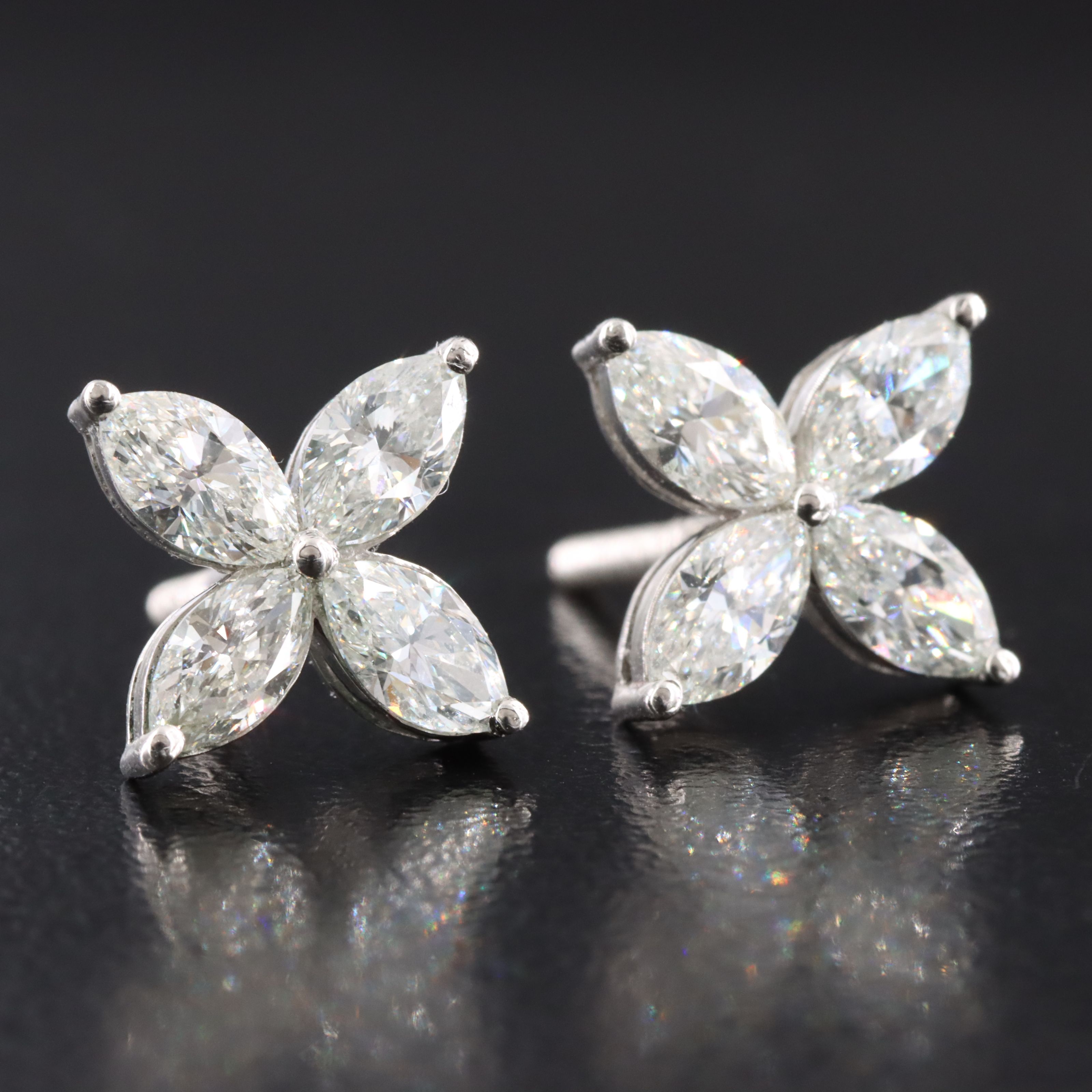 Platinum 1.80 CTW Diamond Earrings with GIA Report