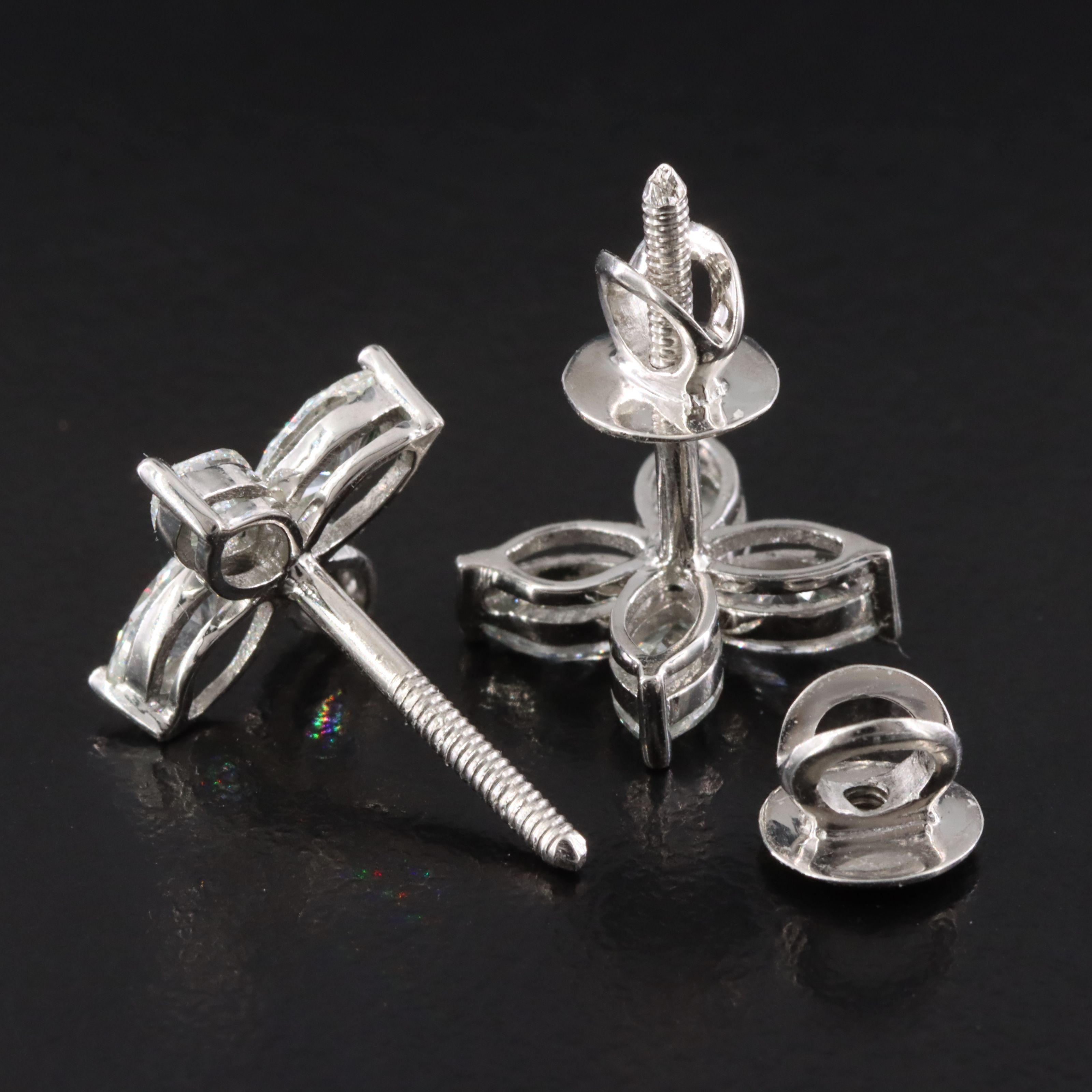 Platinum 1.80 CTW Diamond Earrings with GIA Report