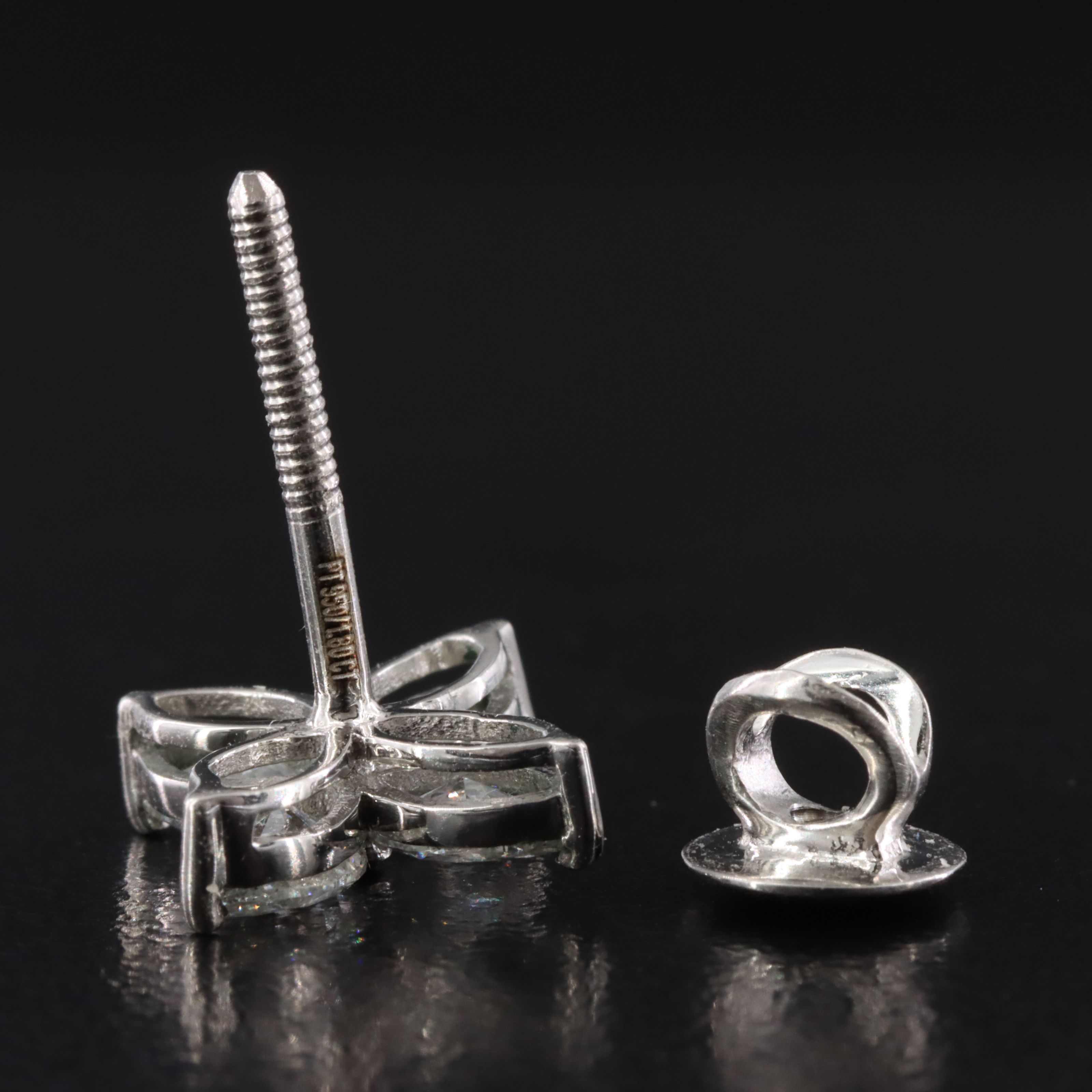 Platinum 1.80 CTW Diamond Earrings with GIA Report