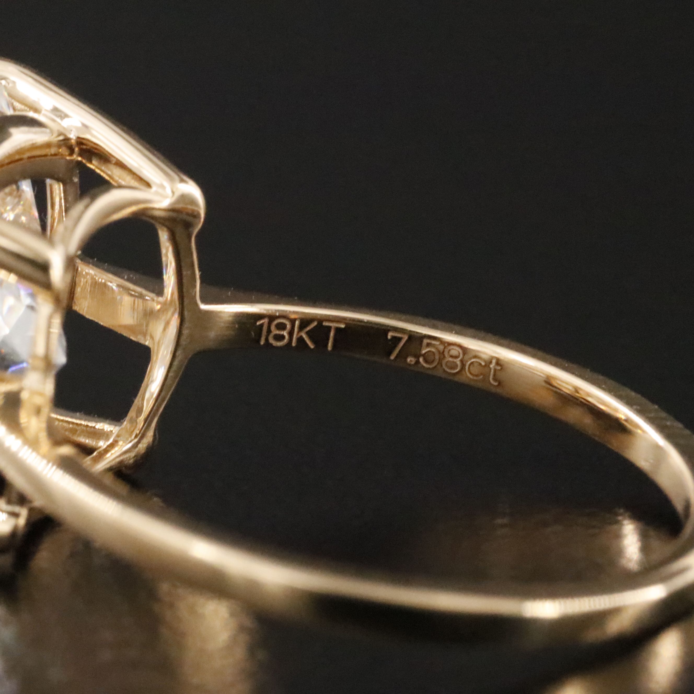 18K 7.58 CTW Lab Grown Diamond Ring with IGI Report