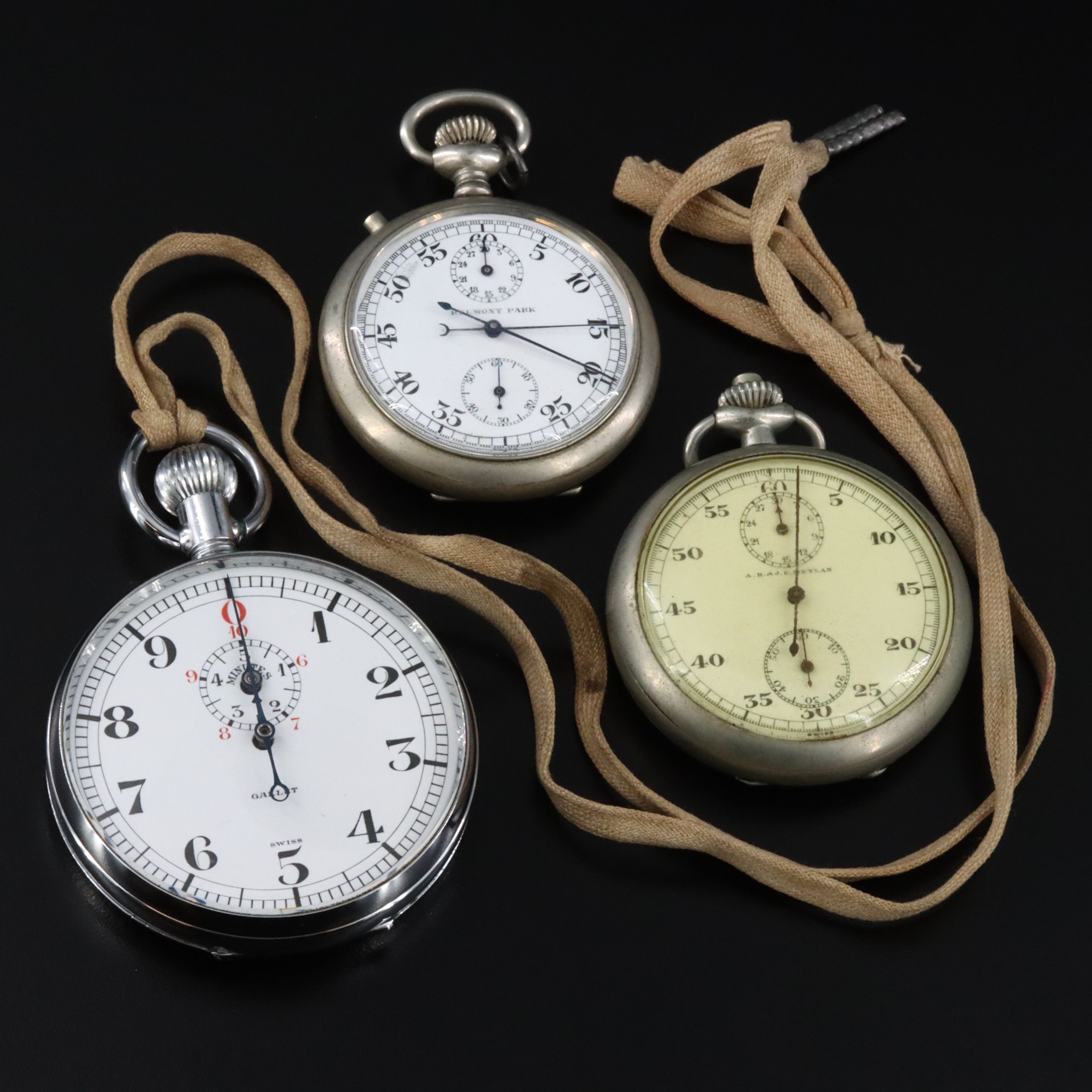 E.Heuer Co. Jules Racine & Co and Meylan Stop Watch Selection