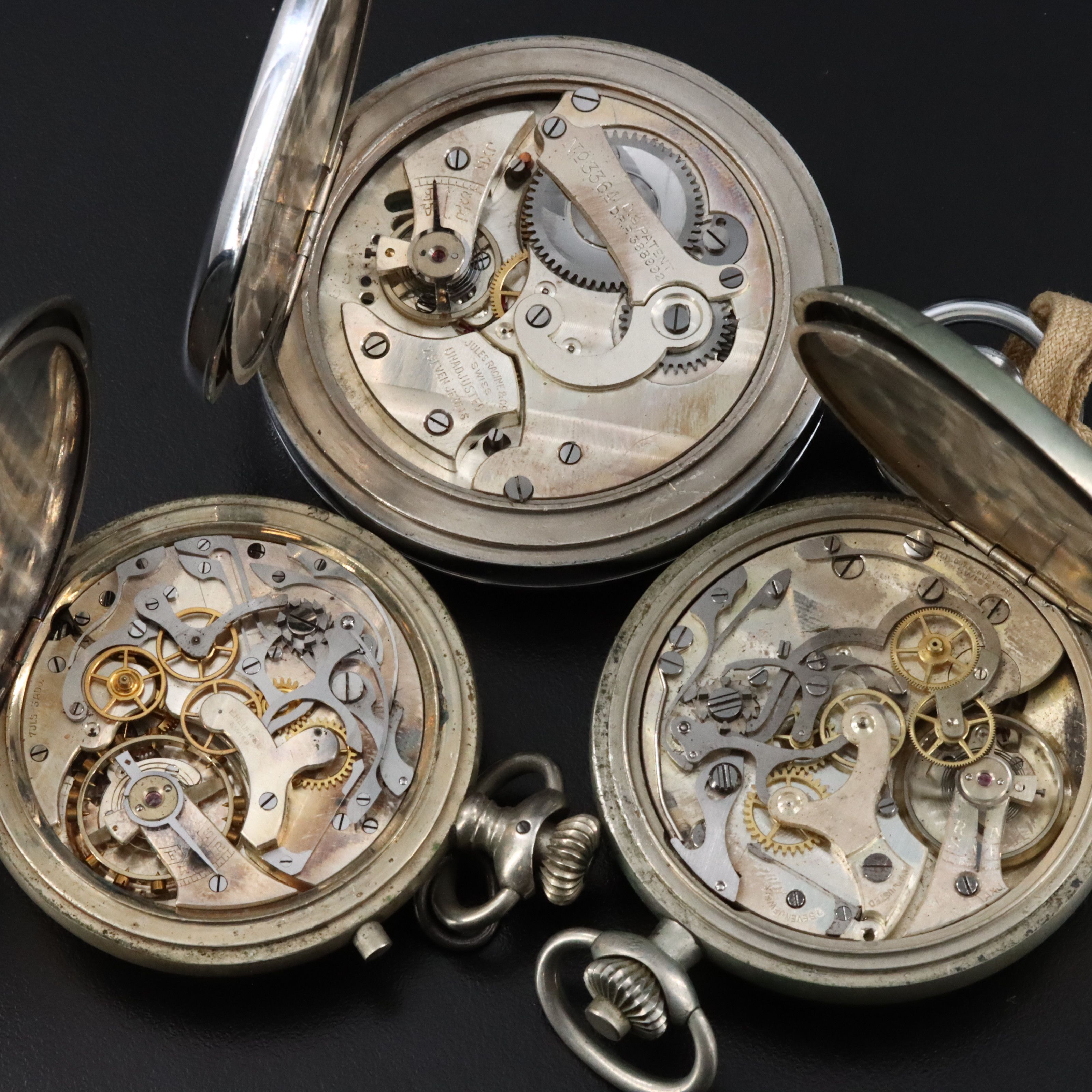 E.Heuer Co. Jules Racine & Co and Meylan Stop Watch Selection