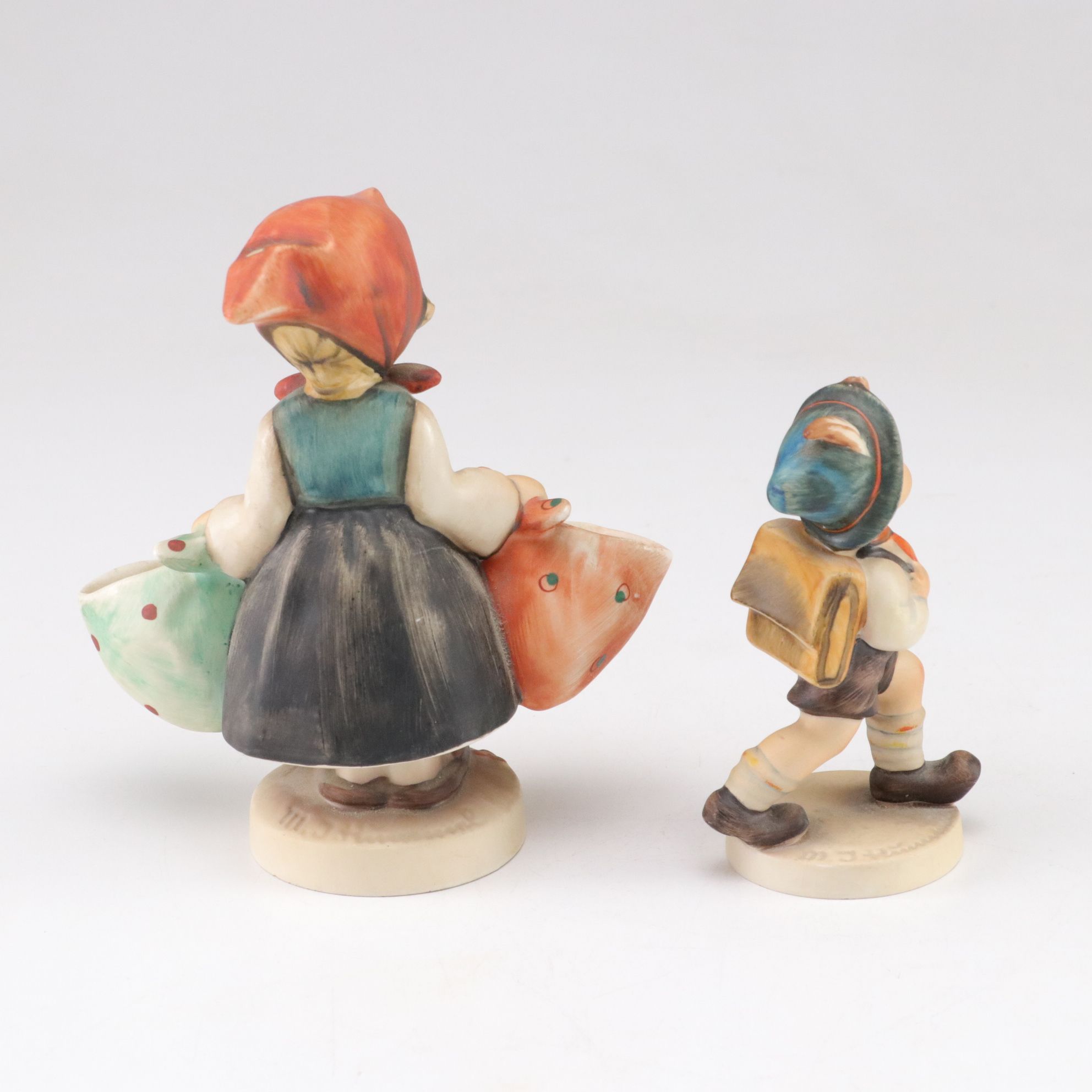 Hummel "School Boy" Figurines with Silver Plate Bowls and More