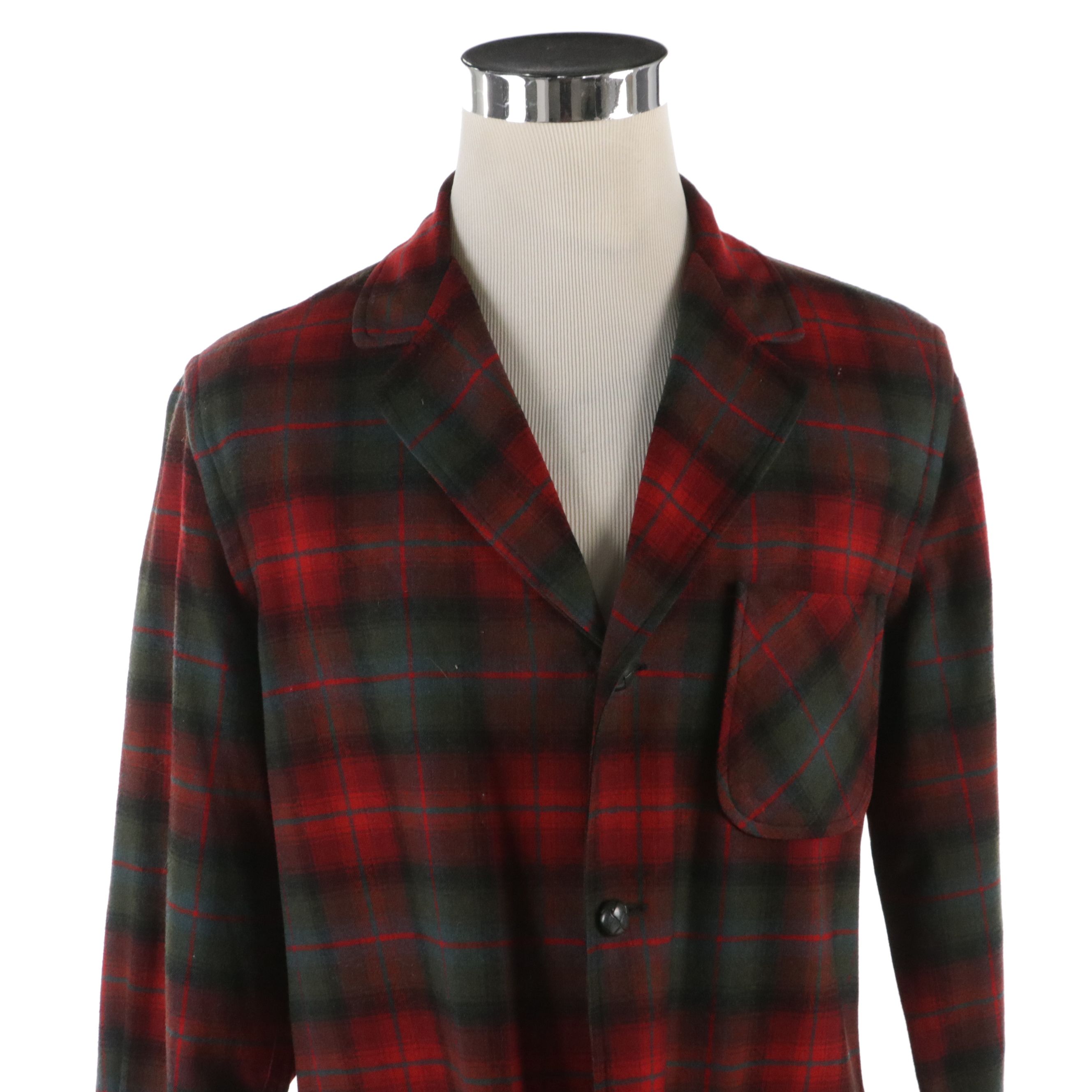 Men's Pendleton 49er Shirt Jacket in Plaid Wool, Circa 1970
