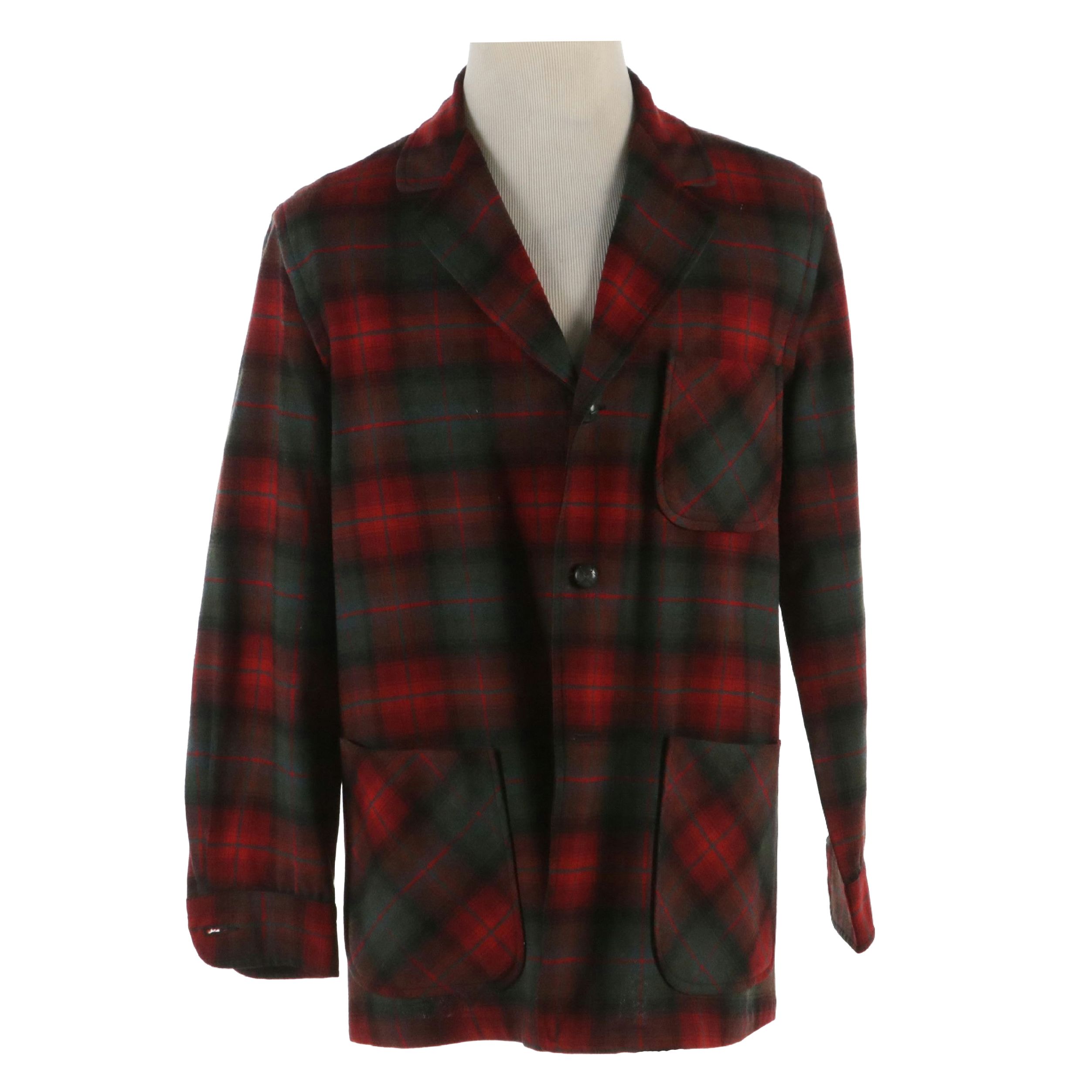 Men's Pendleton 49er Shirt Jacket in Plaid Wool, Circa 1970