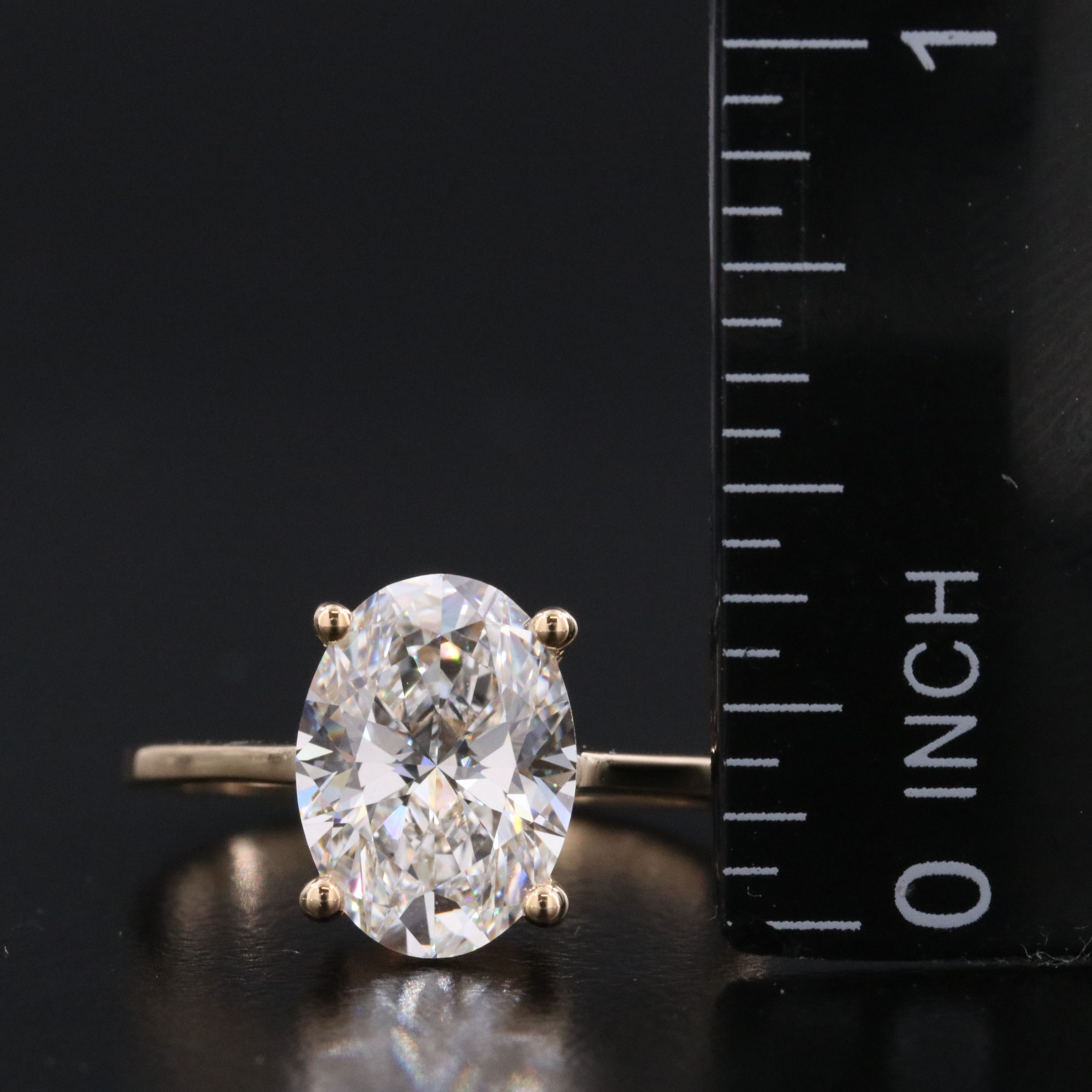 18K 2.98 CT Lab Grown Diamond Solitaire Ring with IGI Report