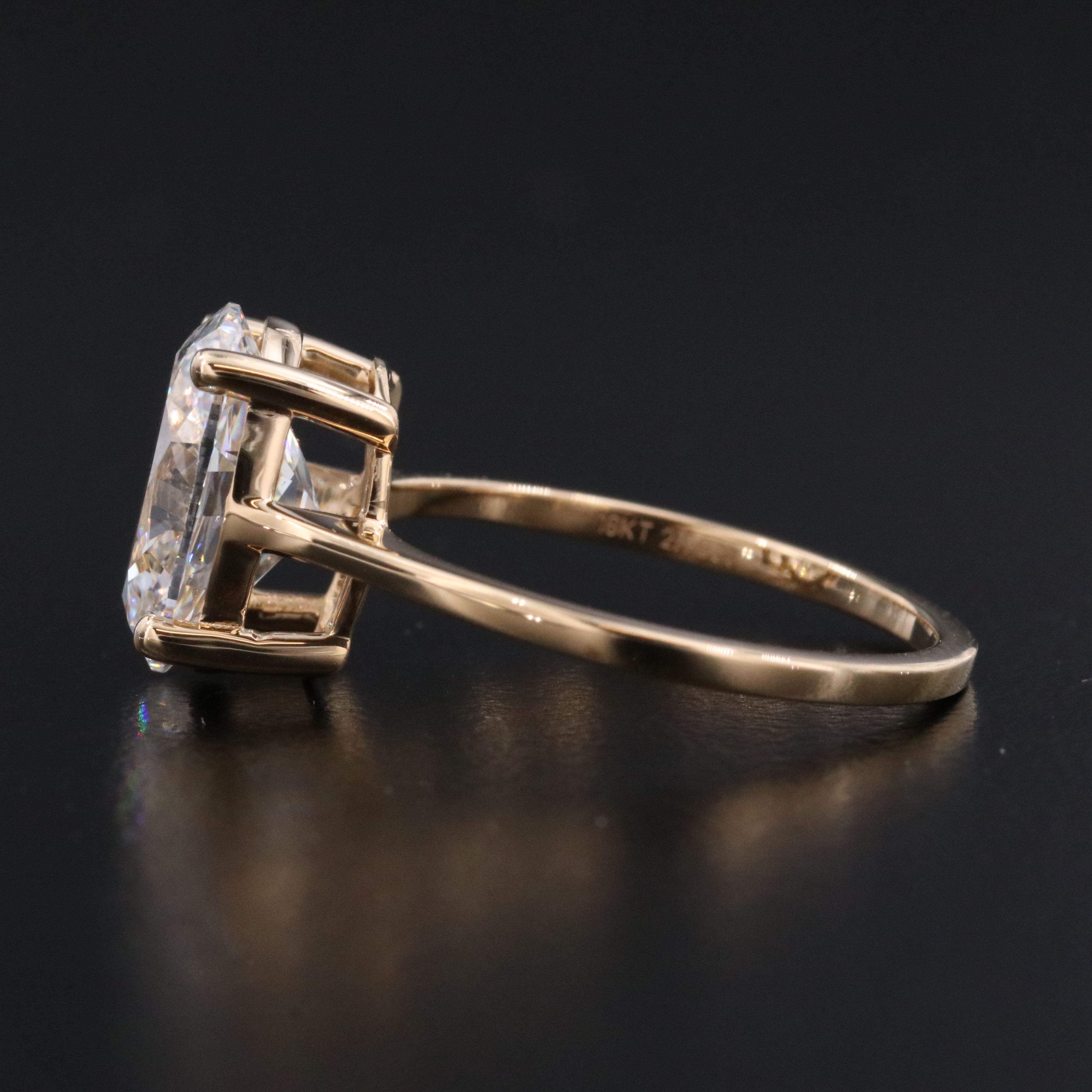 18K 2.98 CT Lab Grown Diamond Solitaire Ring with IGI Report