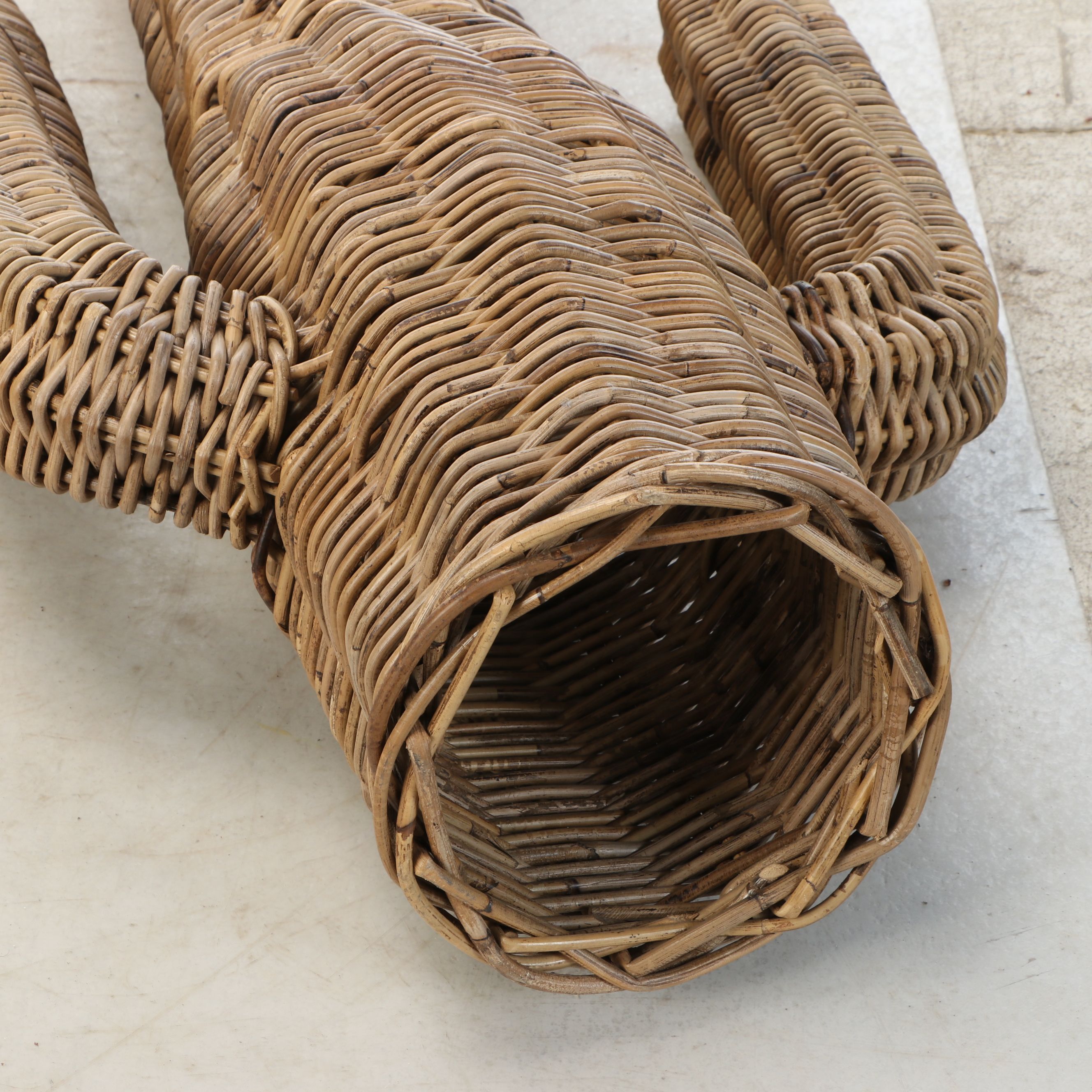 Set of Three Wicker Woven Cacti Figurines