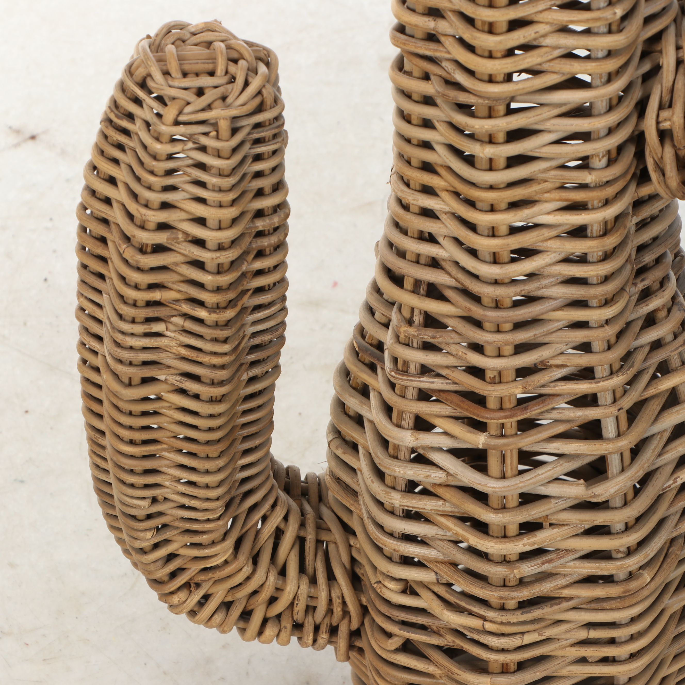 Set of Three Wicker Woven Cacti Figurines