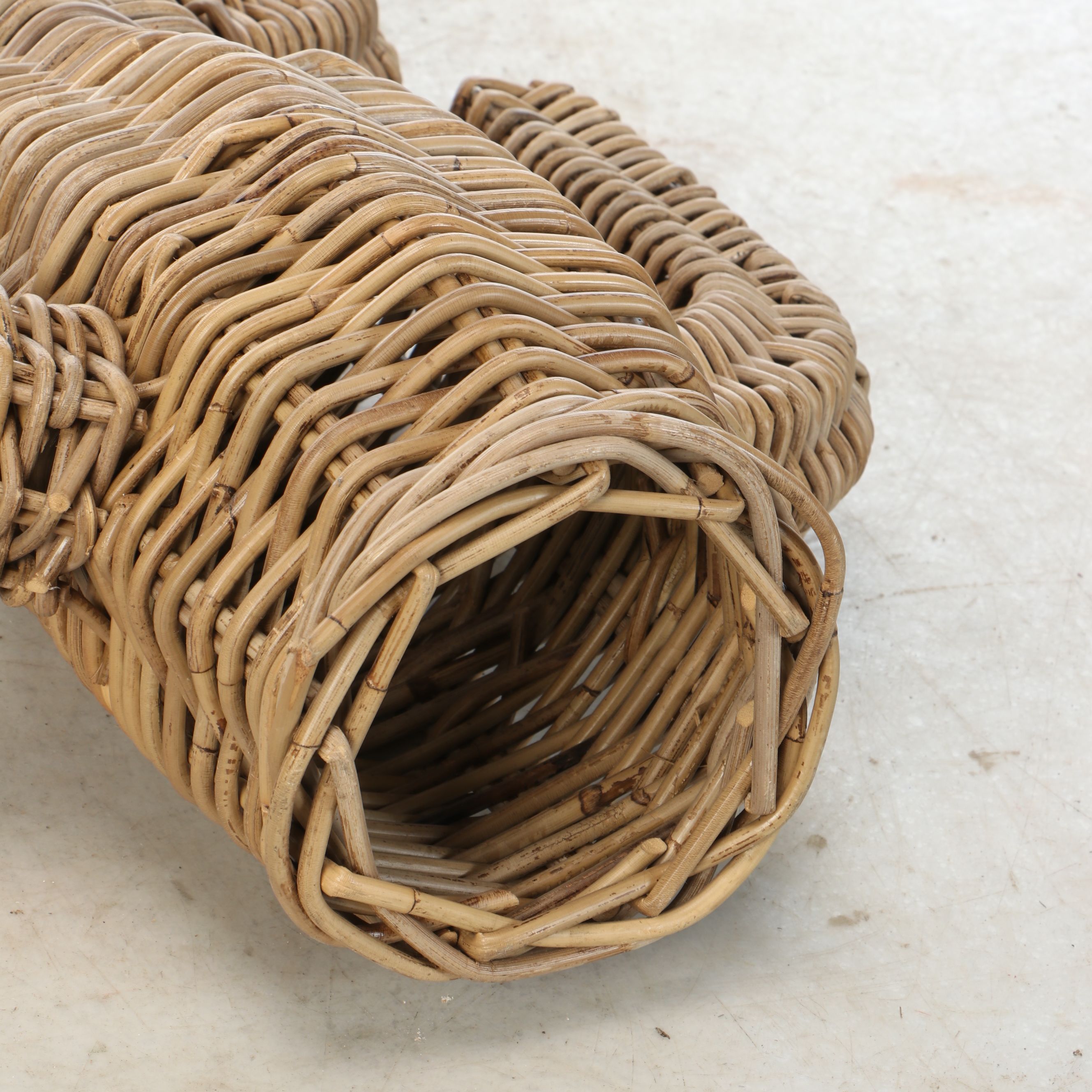 Set of Three Wicker Woven Cacti Figurines