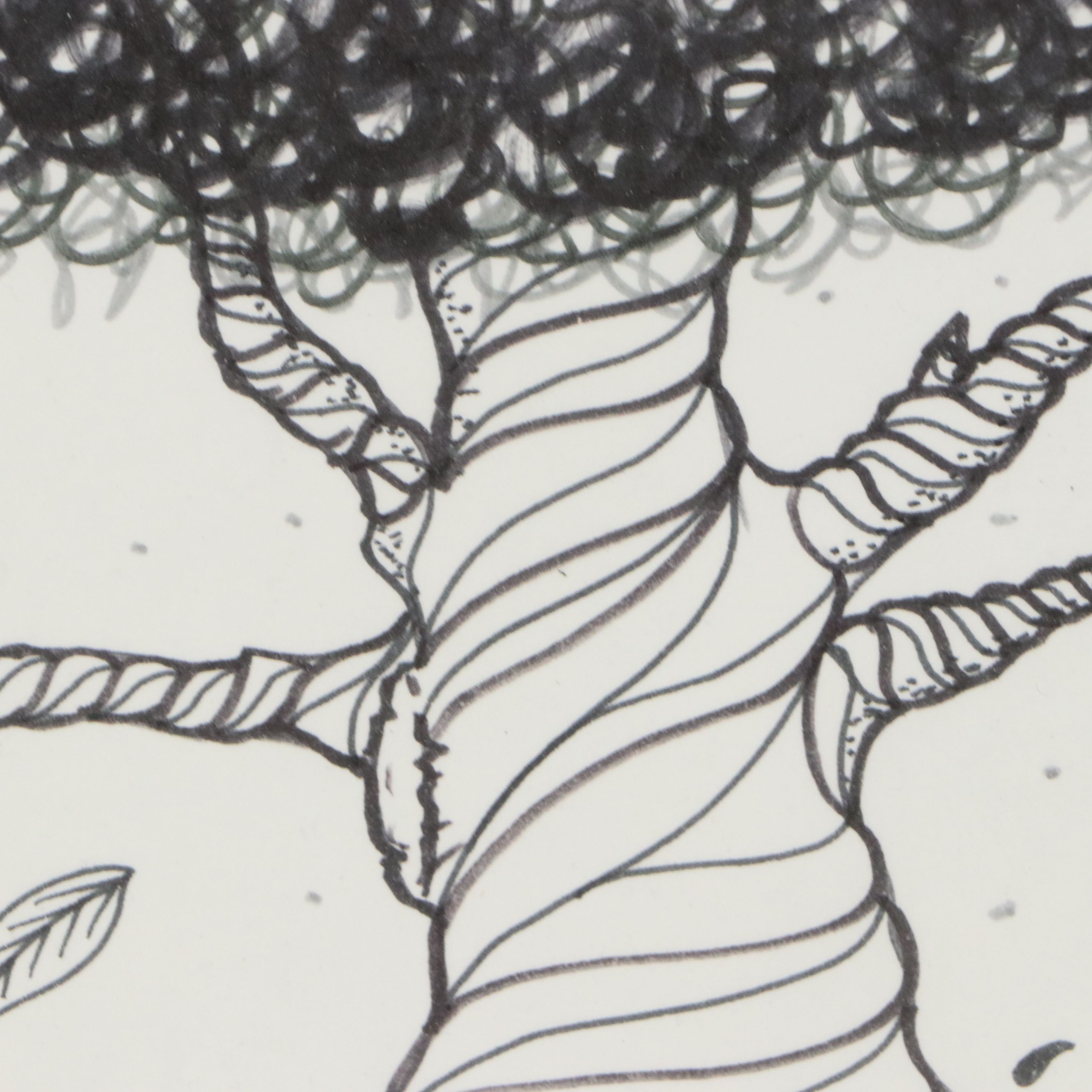 Ink Drawing of Stylized Tree, Circa 2010