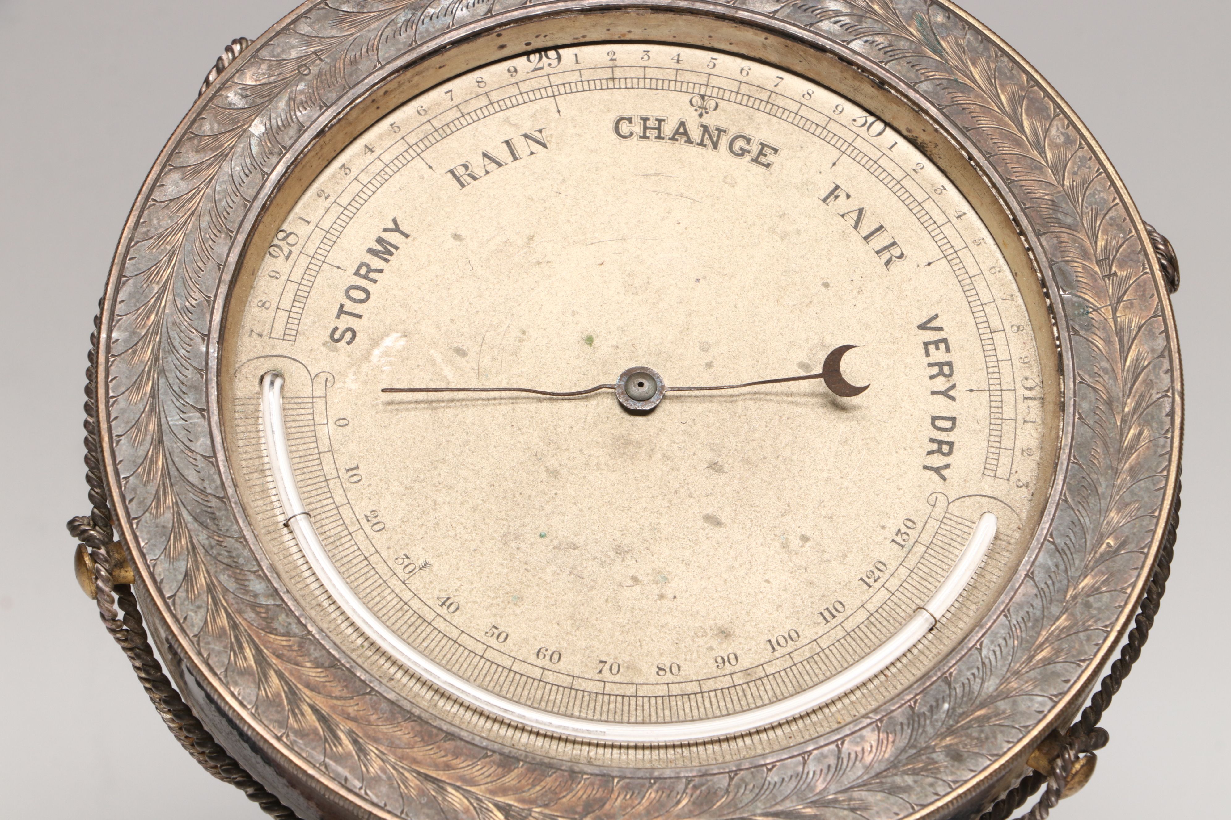 H. Lewis Desk Clock and Barometer in the Form of Timpani Drums