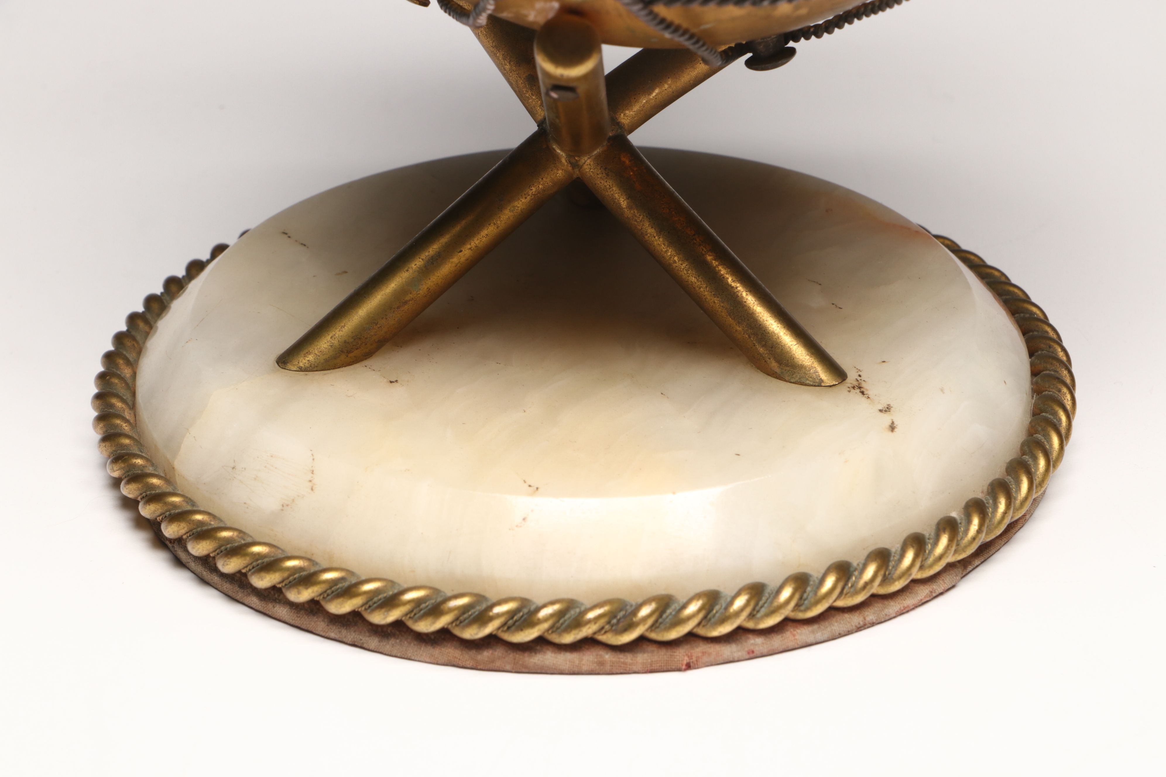 H. Lewis Desk Clock and Barometer in the Form of Timpani Drums