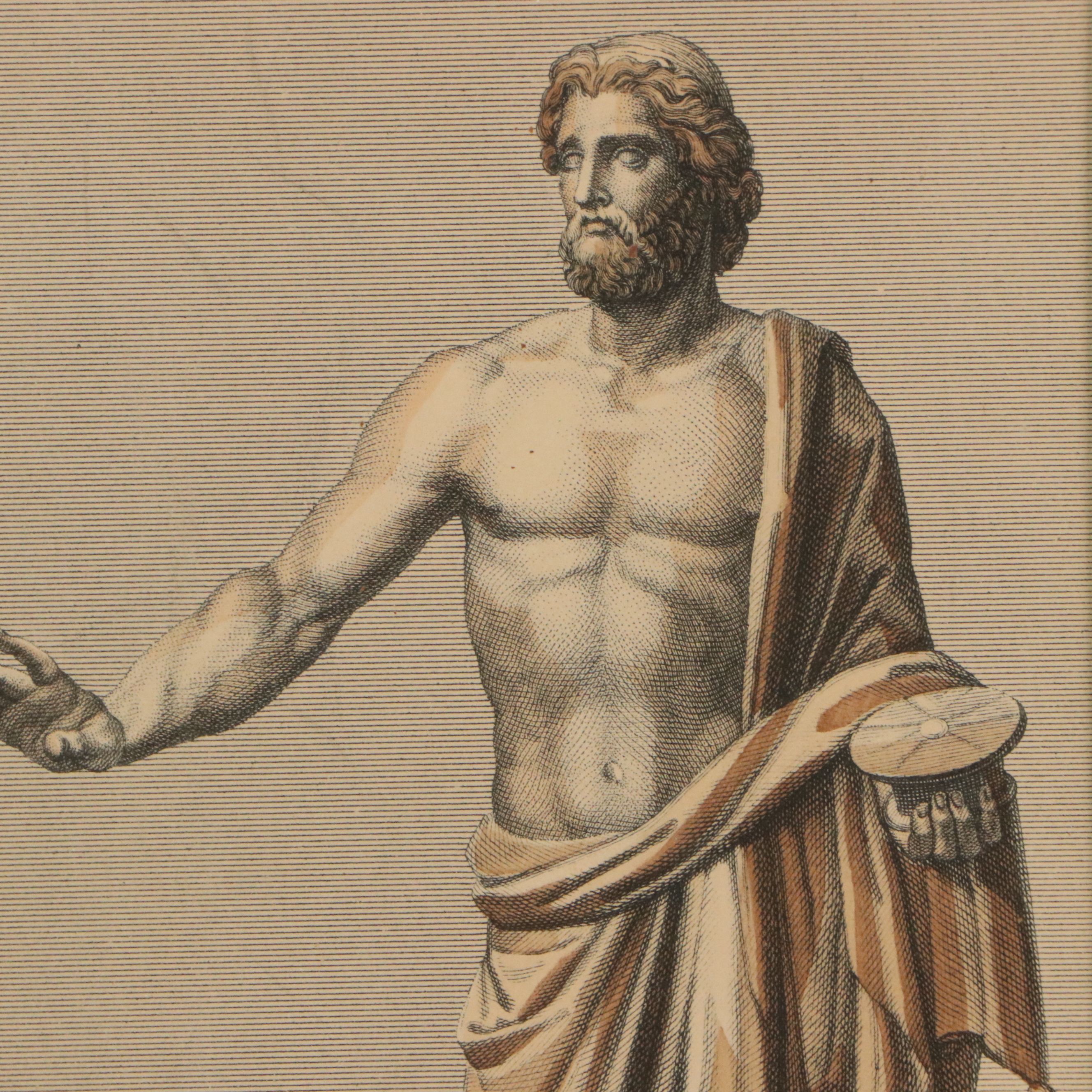 Hand-Colored Lithographs of Greek and Roman Gods and Goddesses