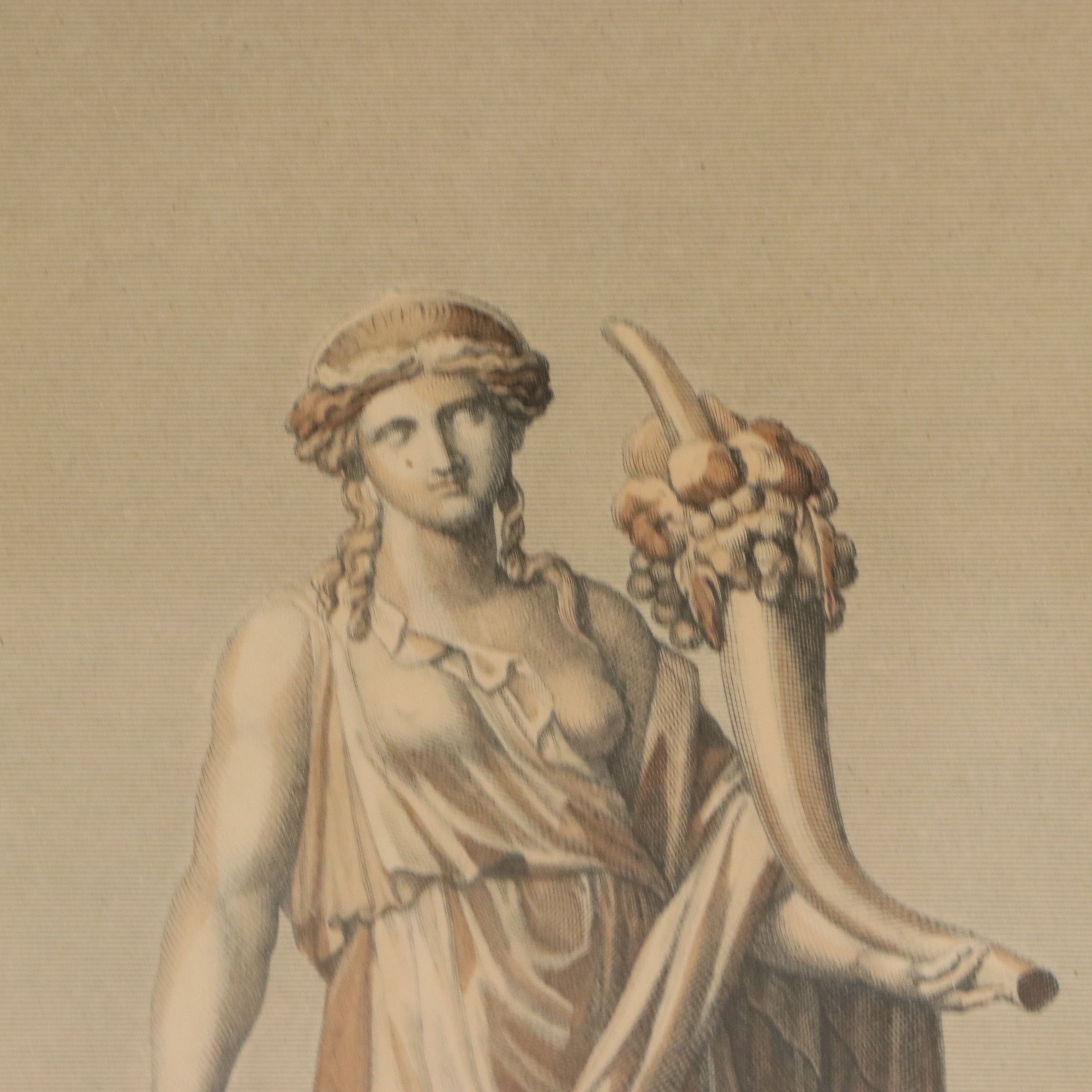Hand-Colored Lithographs of Greek and Roman Gods and Goddesses
