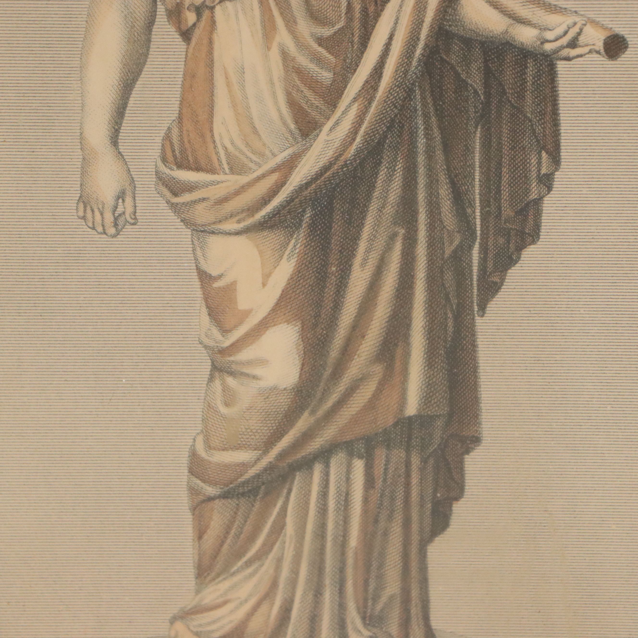 Hand-Colored Lithographs of Greek and Roman Gods and Goddesses