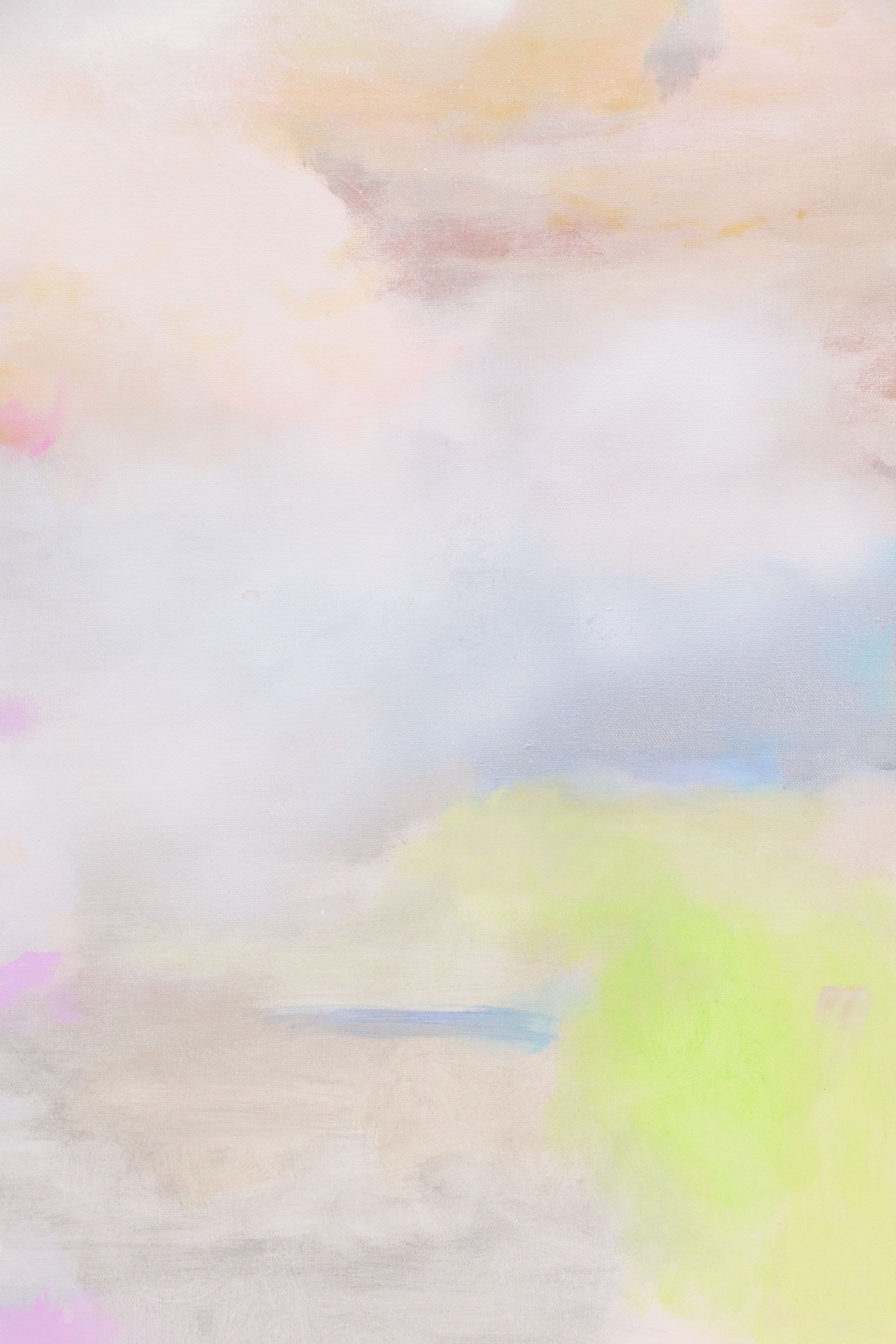 Acrylic Painting of Female Nude with Abstract Background, 2017