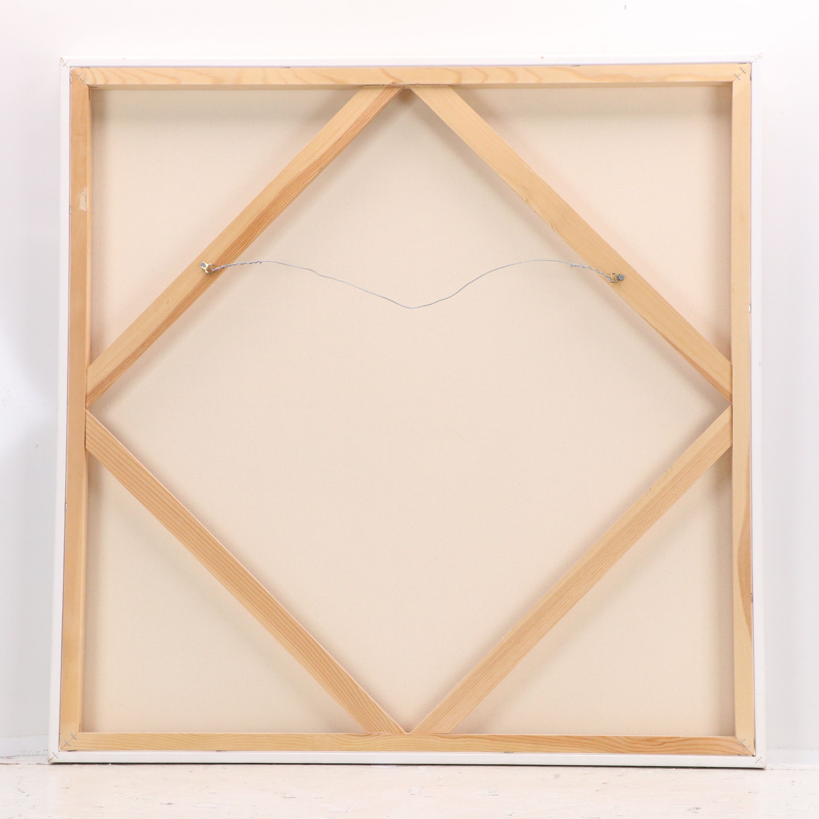 Acrylic Painting of Female Nude with Abstract Background, 2017