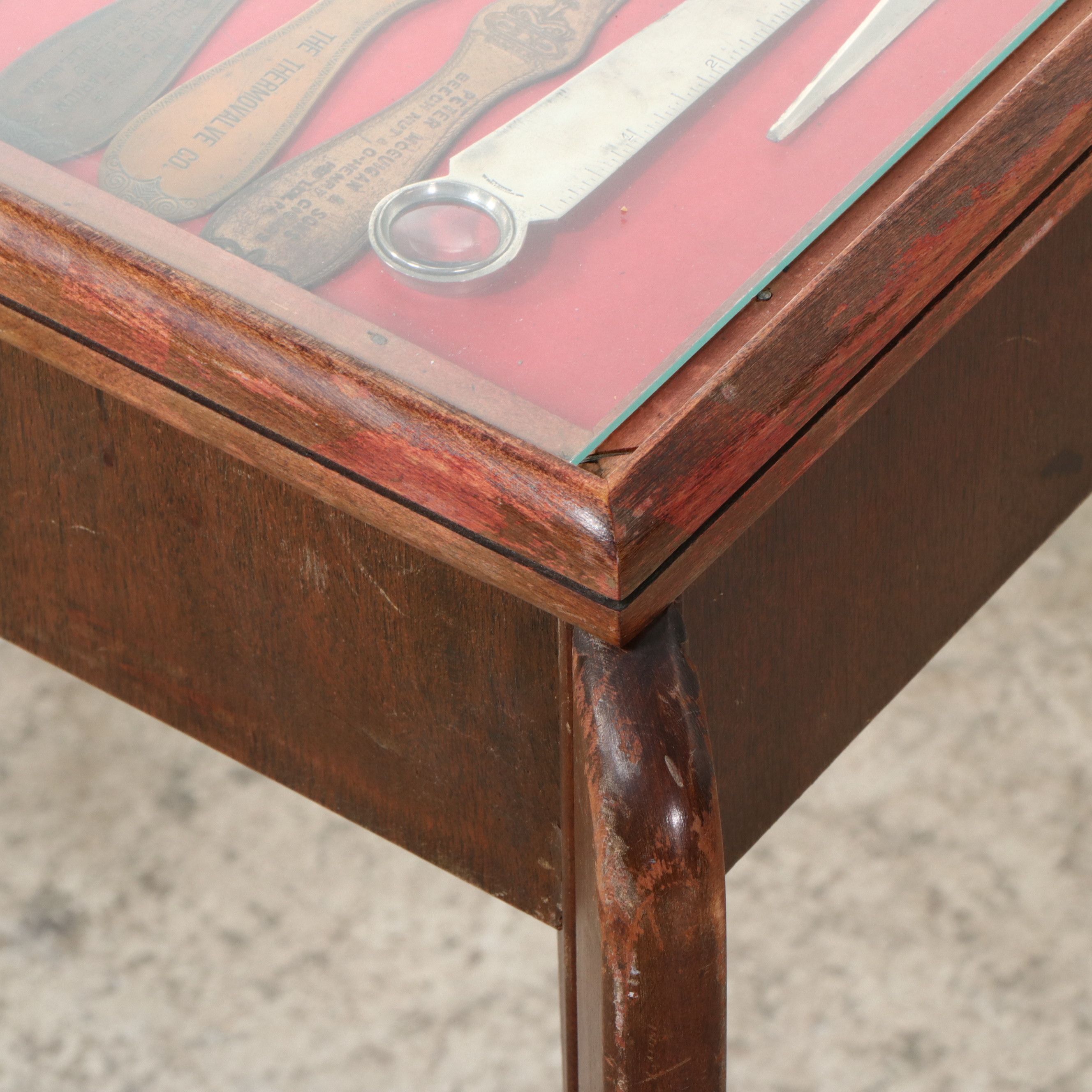 Art Deco Style Display Table Featuring Vintage Letter Opener Collection