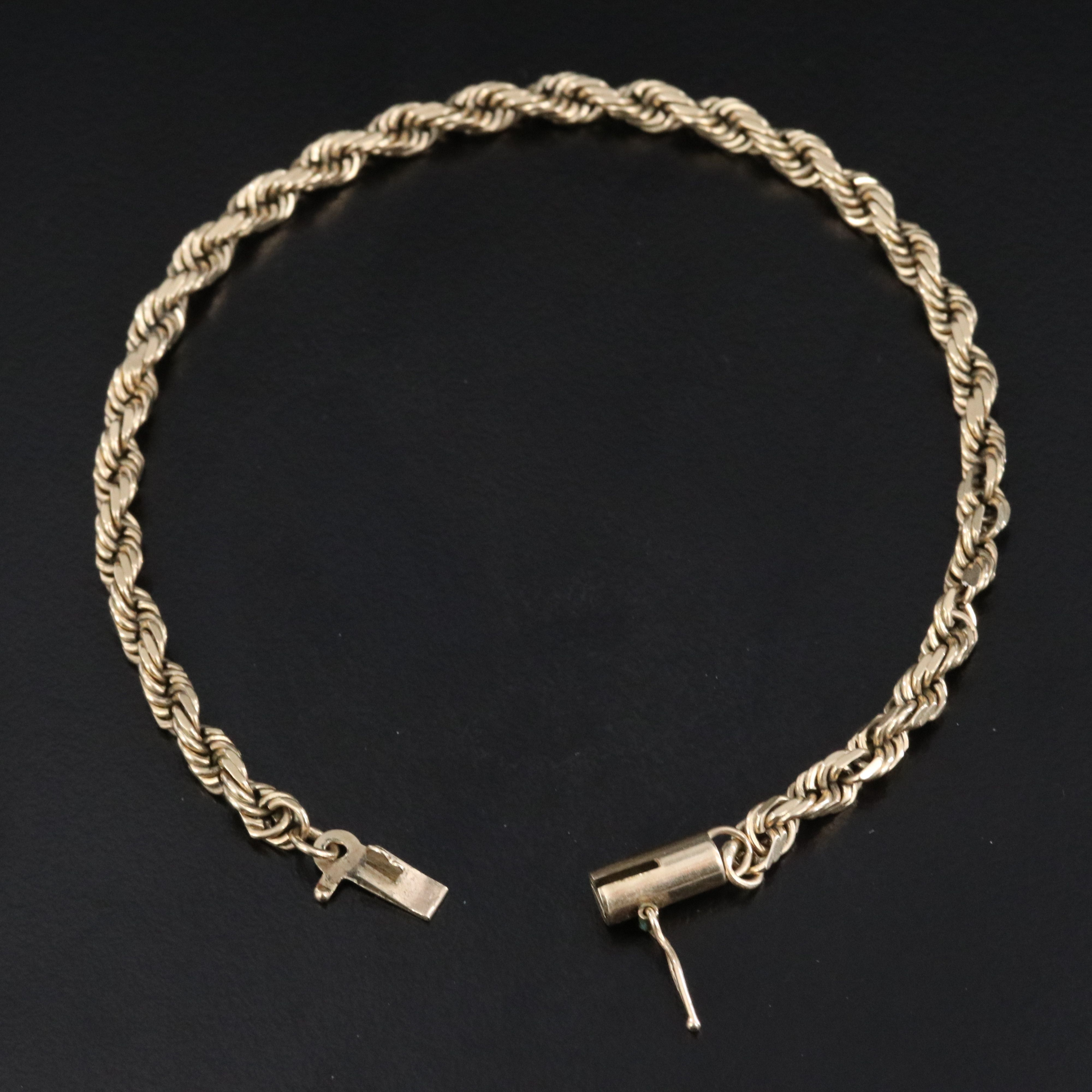 10K Rope Chain Bracelet