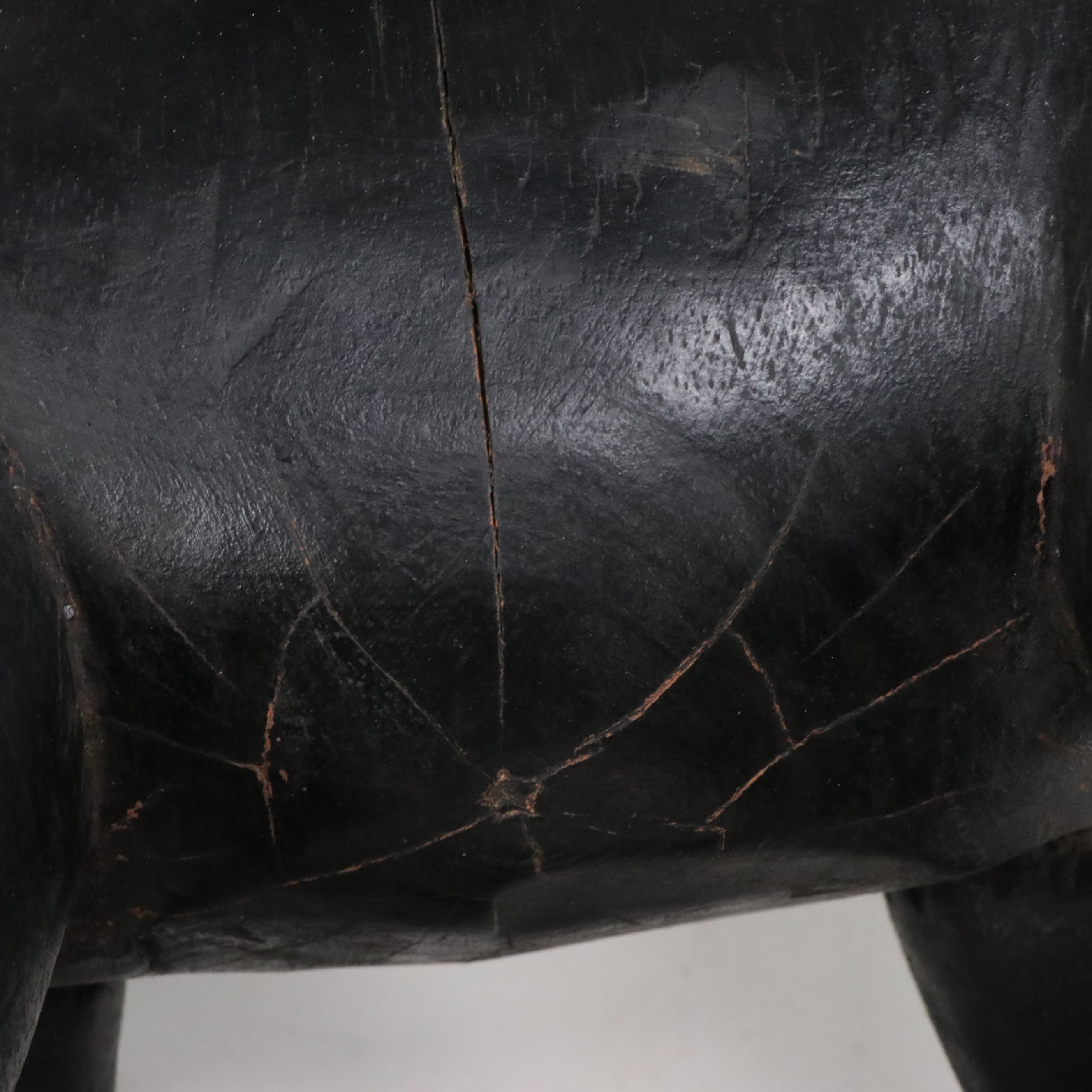 Pair of Cameroon Bamileke Hand-Carved Ebonized Stools