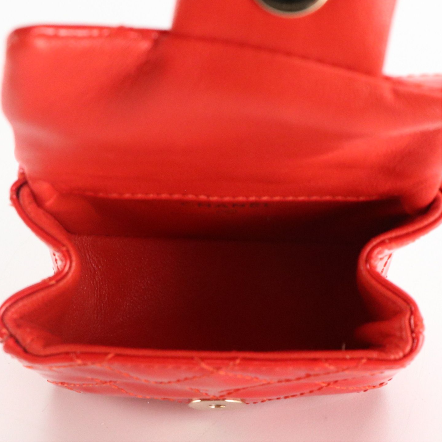 Chanel Red Quilted Patent Leather 2.55 Mini Ankle Wrist Flap Bag