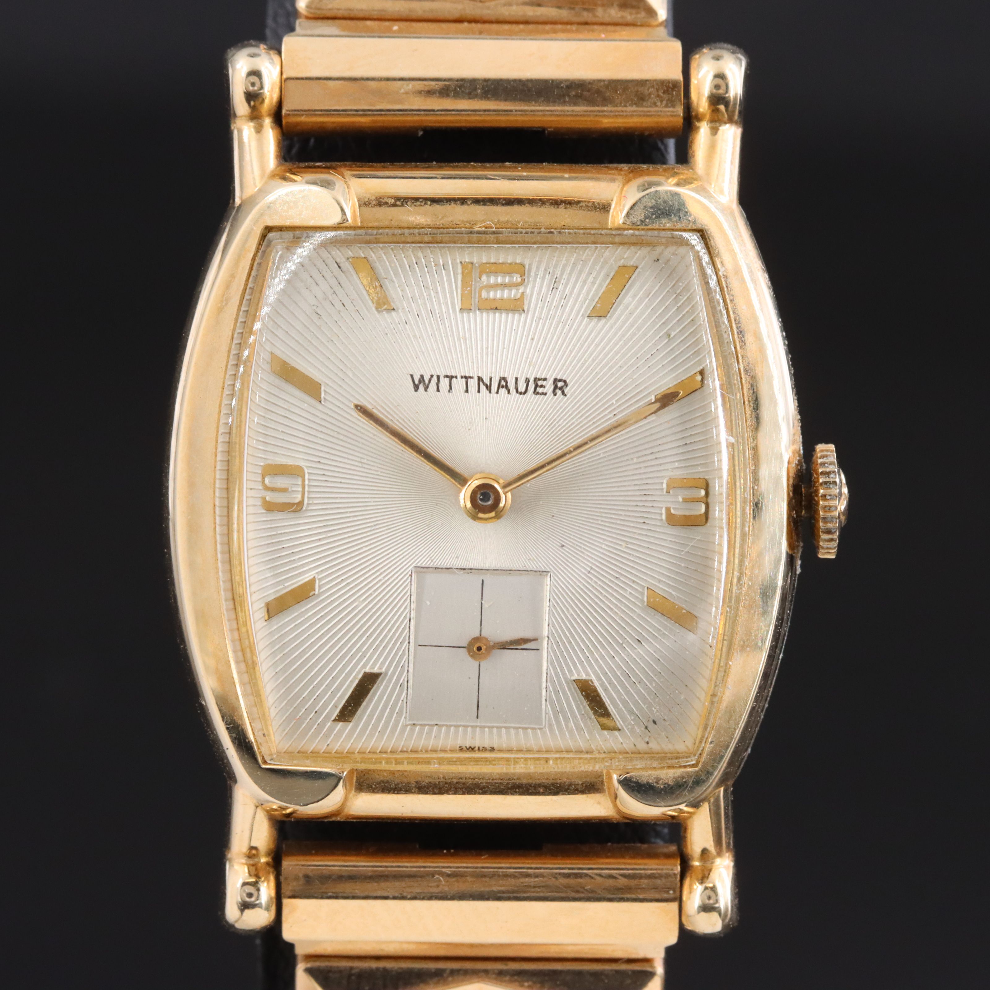 Wittnauer Gold-Tone Stem Wind Dress Watch