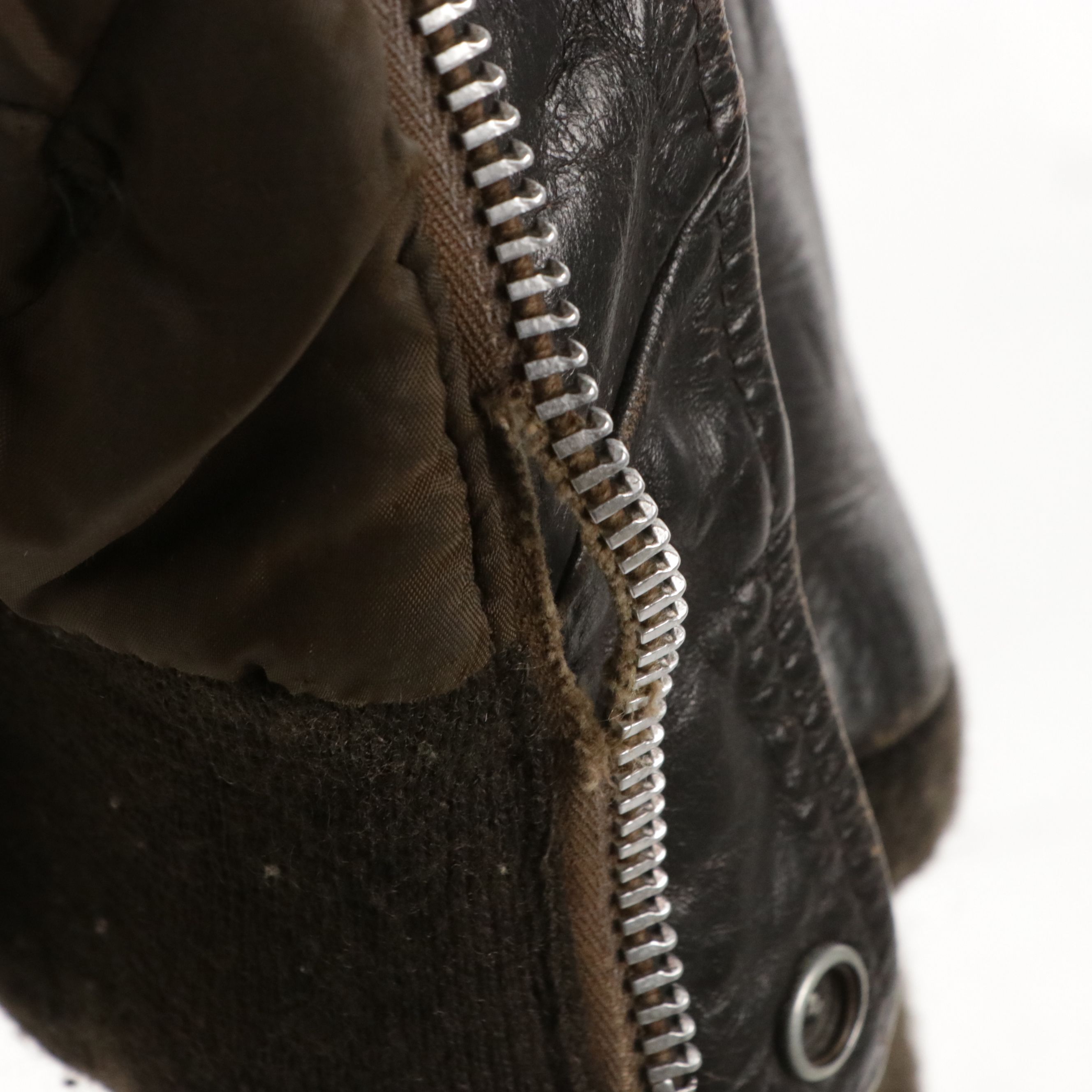 Men's Leather Bomber Jacket in Distressed Leather