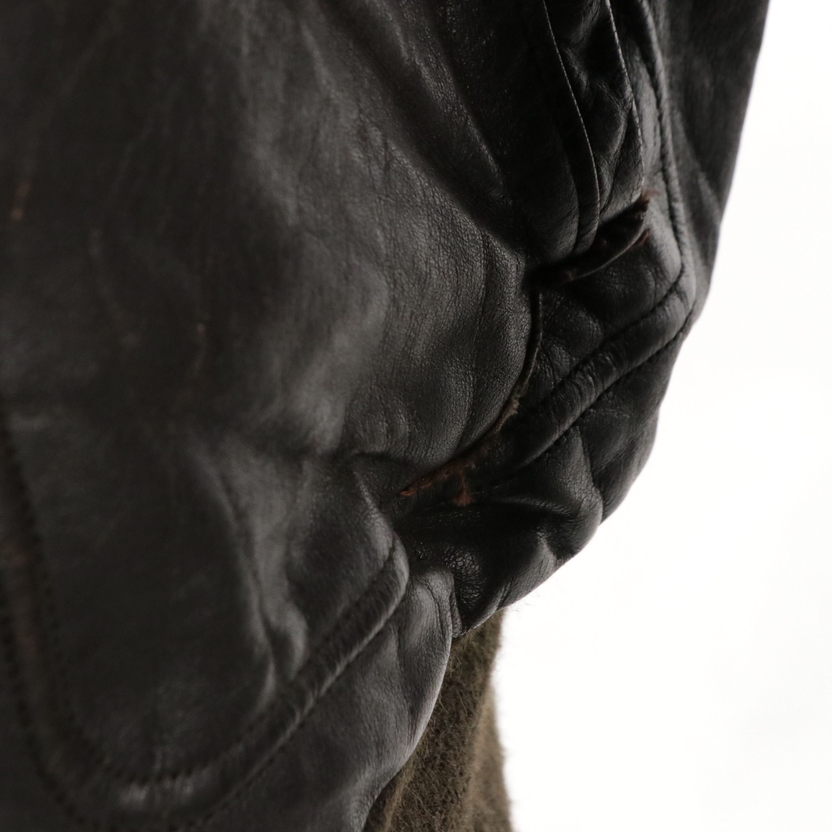 Men's Leather Bomber Jacket in Distressed Leather