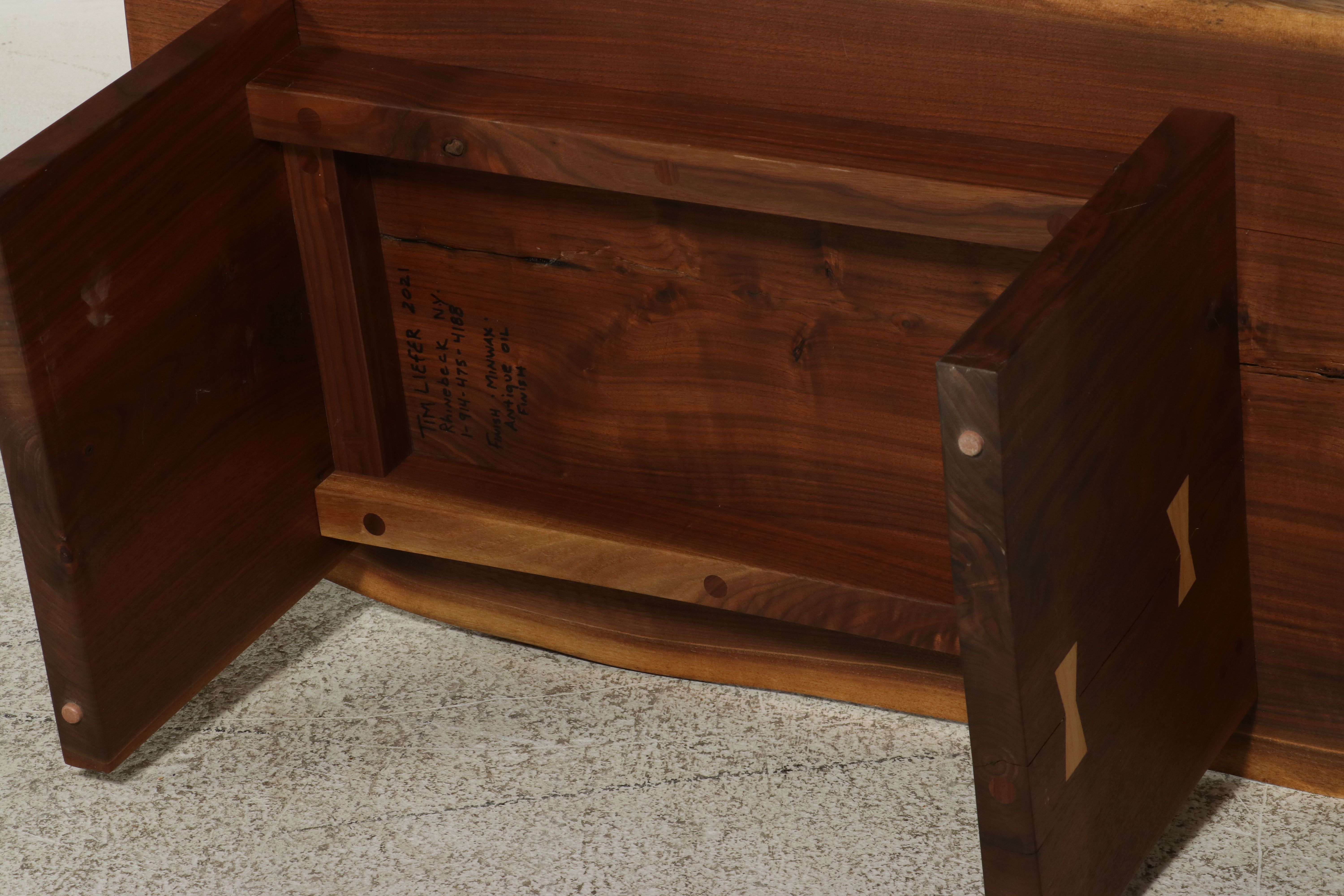 Live-Edge Walnut Coffee Table Handcrafted by Tim Liefer, 2021