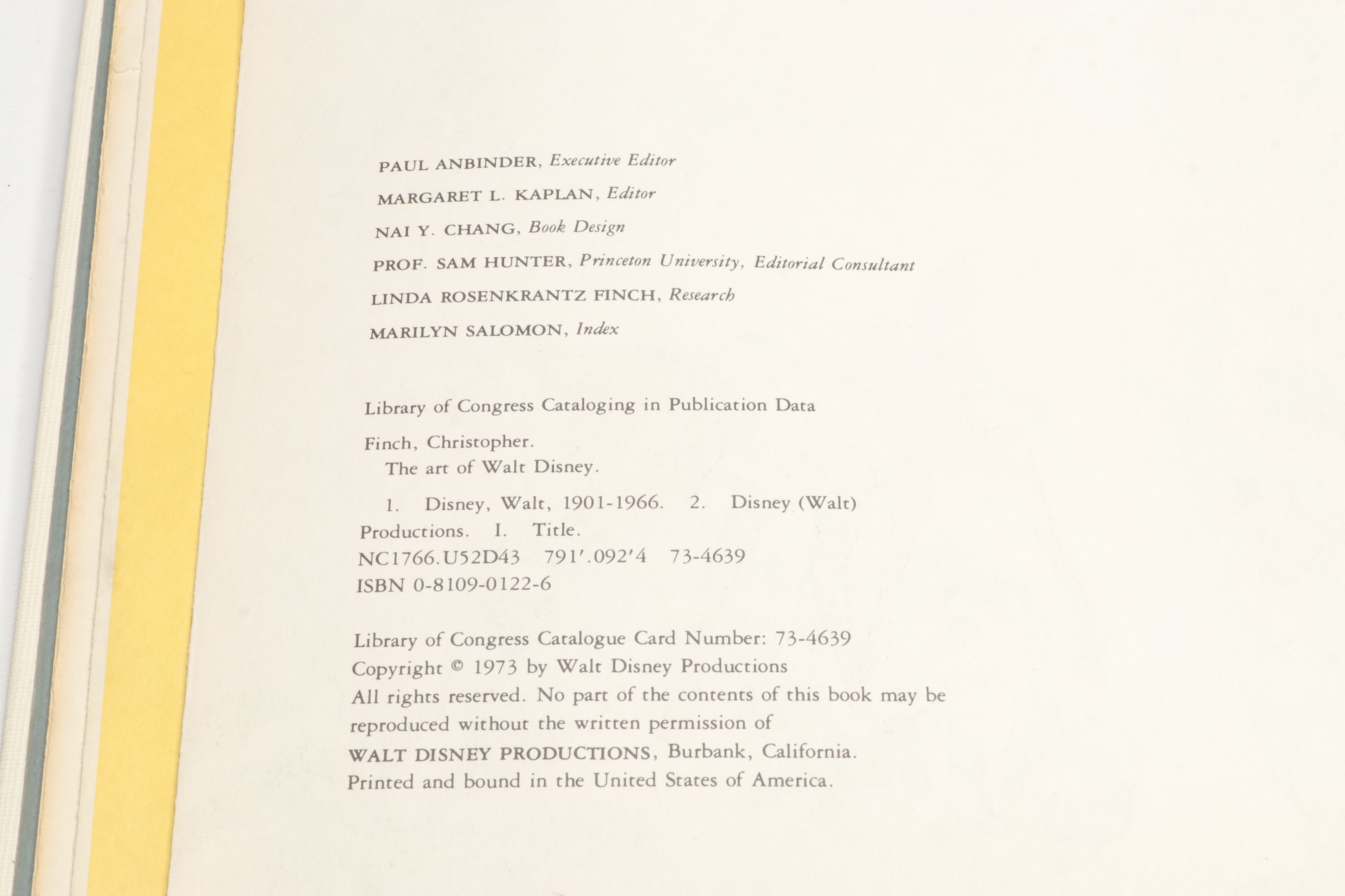 First Edition "The Art of Walt Disney" by Christopher Finch, 1973