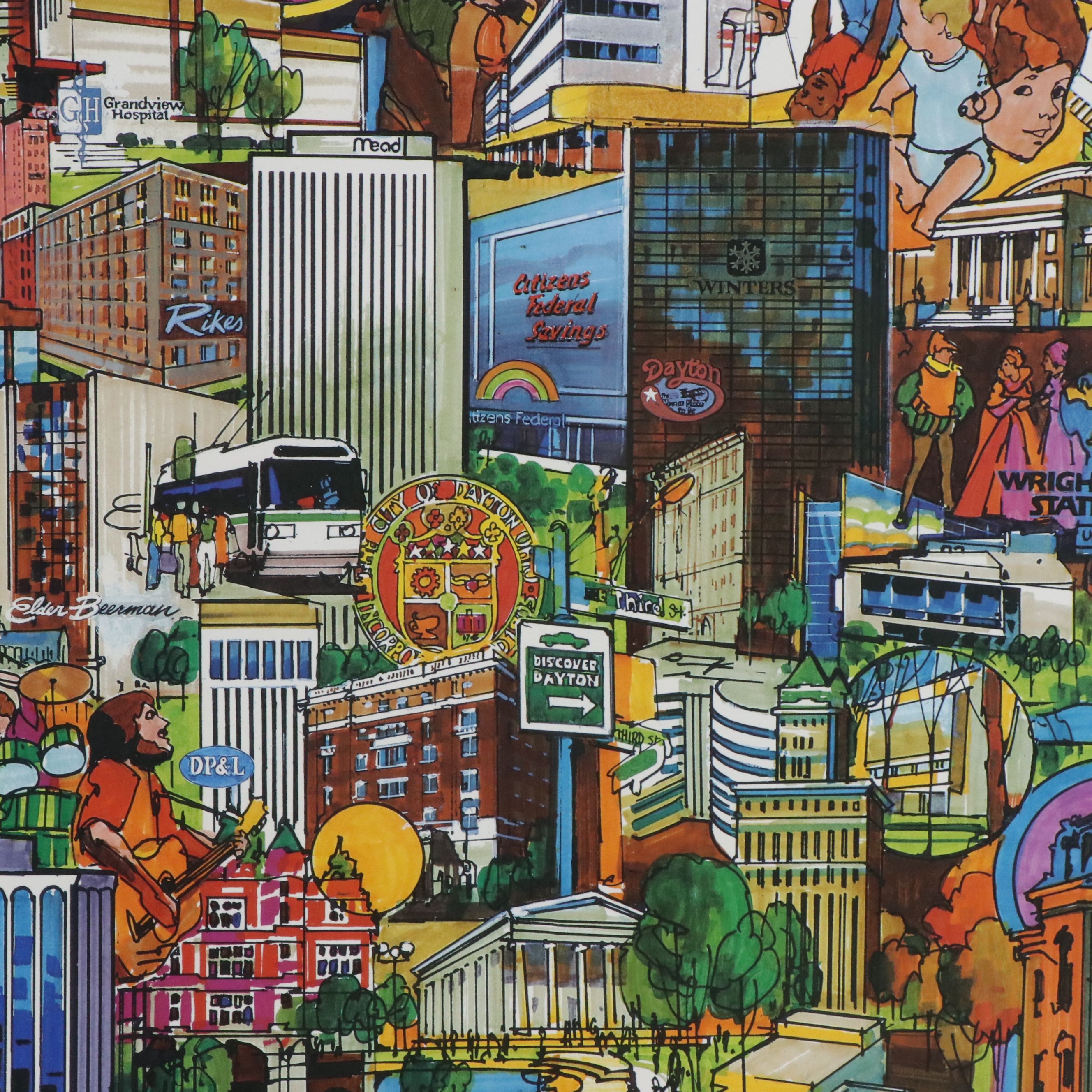 "It's Great'n Dayton" Framed Poster by Paul Melia, 1985