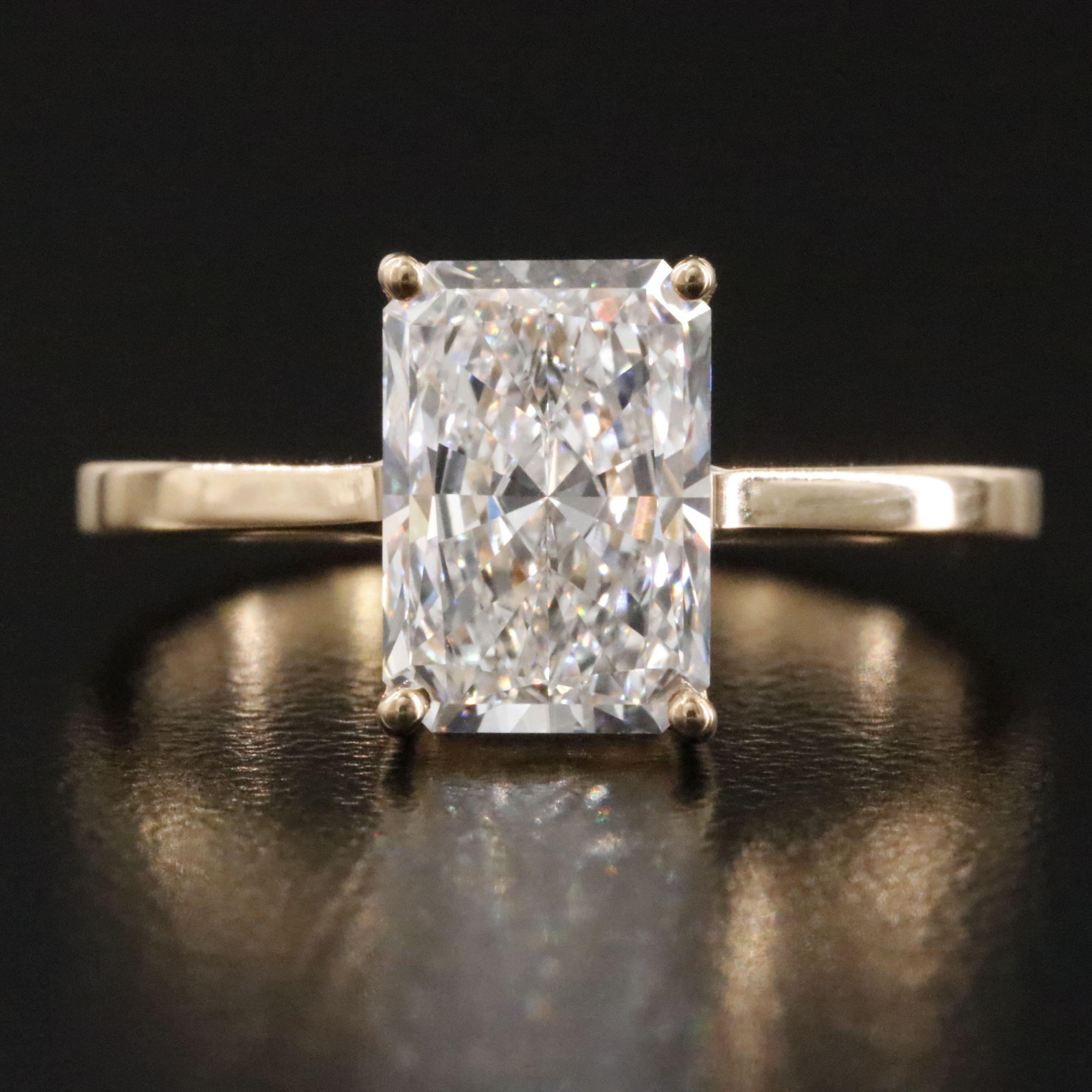 18K 1.98 CT Lab Grown Diamond Solitaire Ring with IGI Report