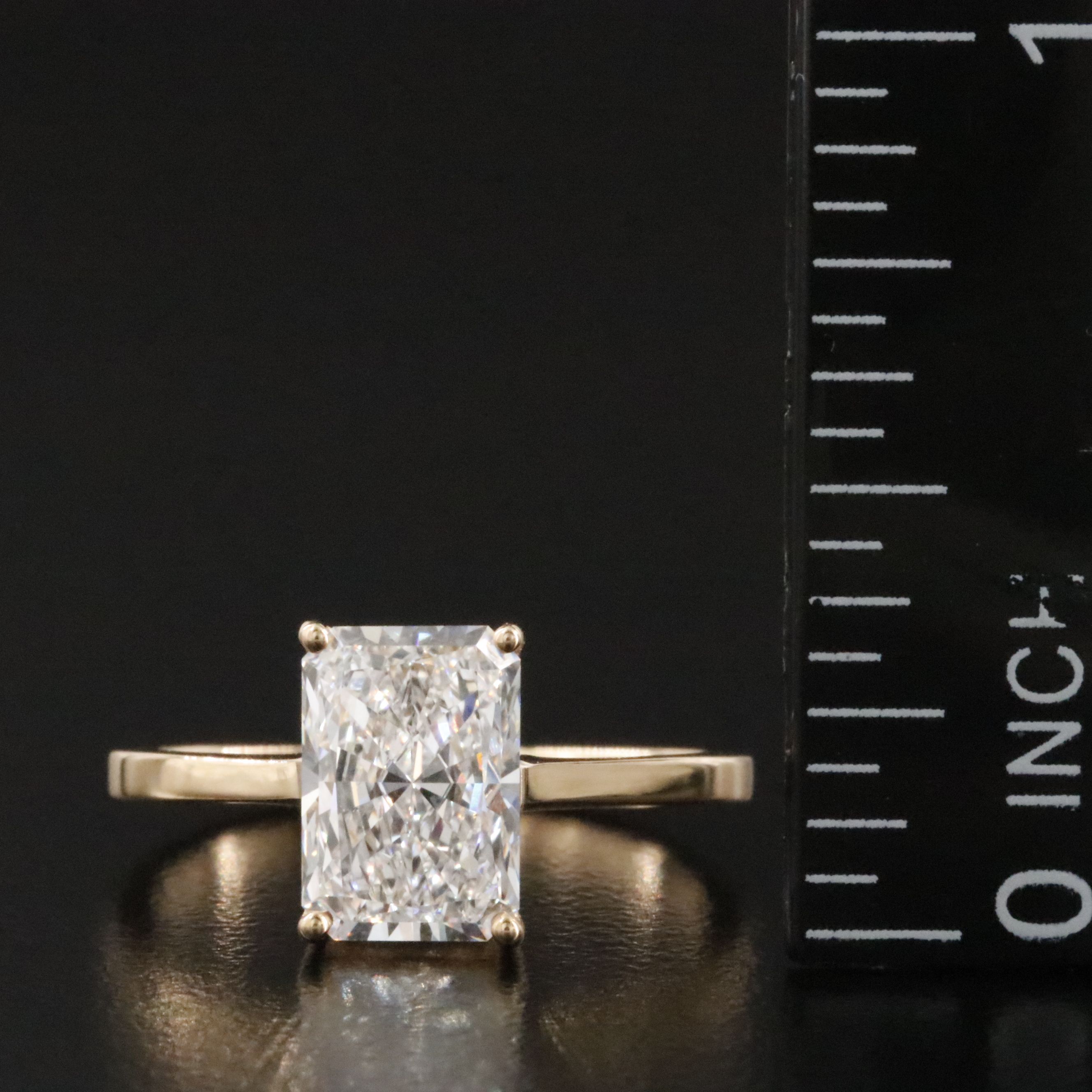 18K 1.98 CT Lab Grown Diamond Solitaire Ring with IGI Report