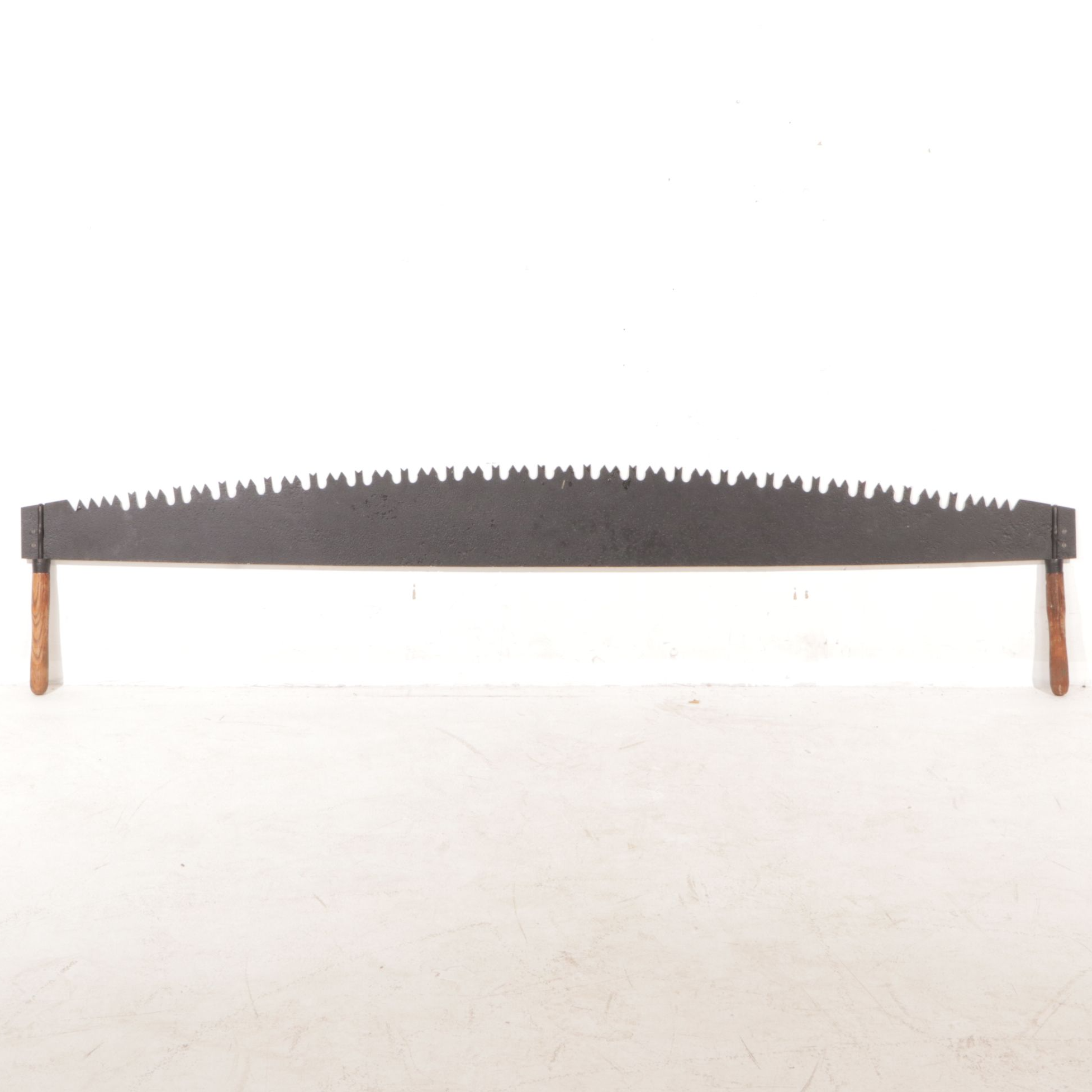 E. Kahrig Scenic Autumn Landscape Oil Painting on Two-Man Crosscut Saw, 1989