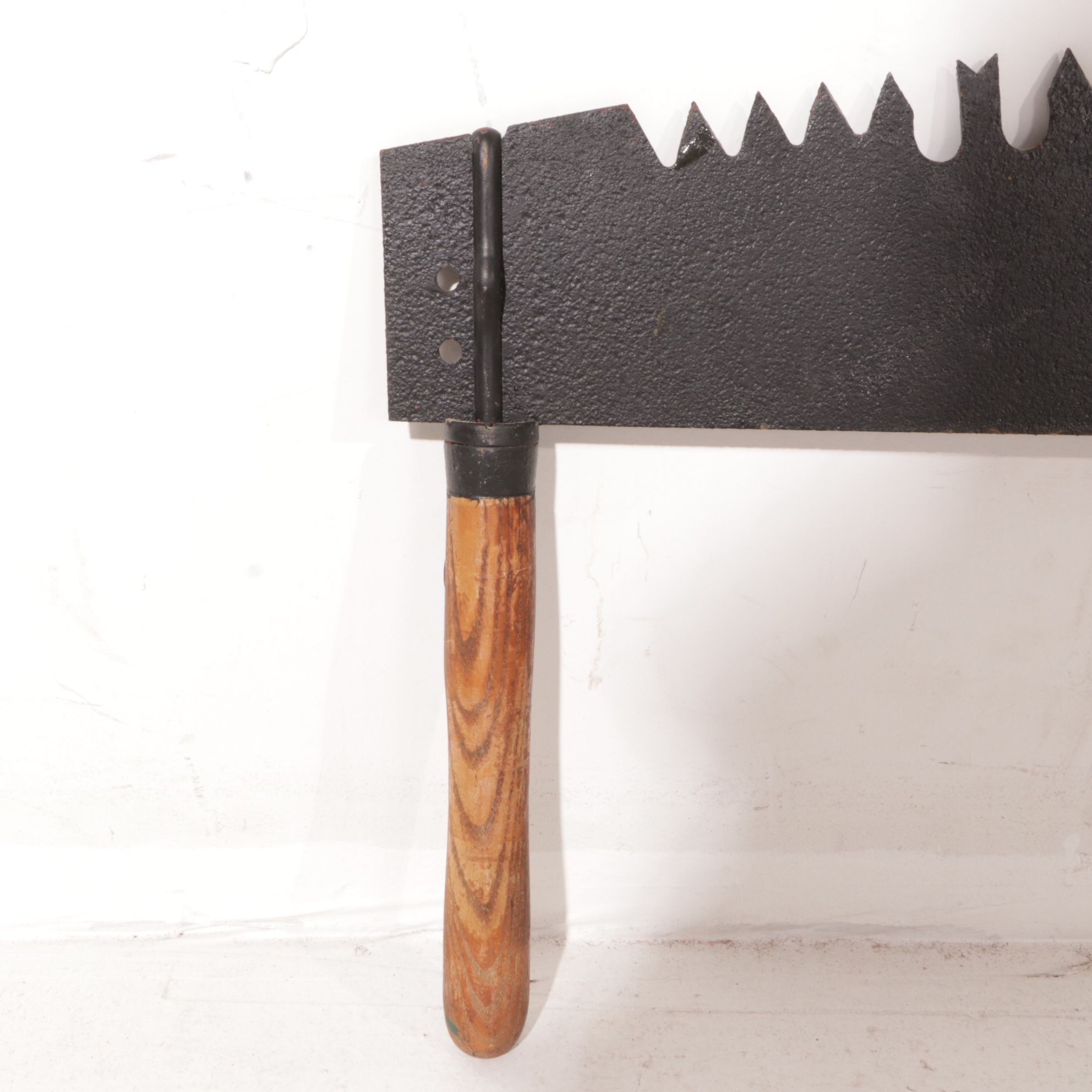 E. Kahrig Scenic Autumn Landscape Oil Painting on Two-Man Crosscut Saw, 1989