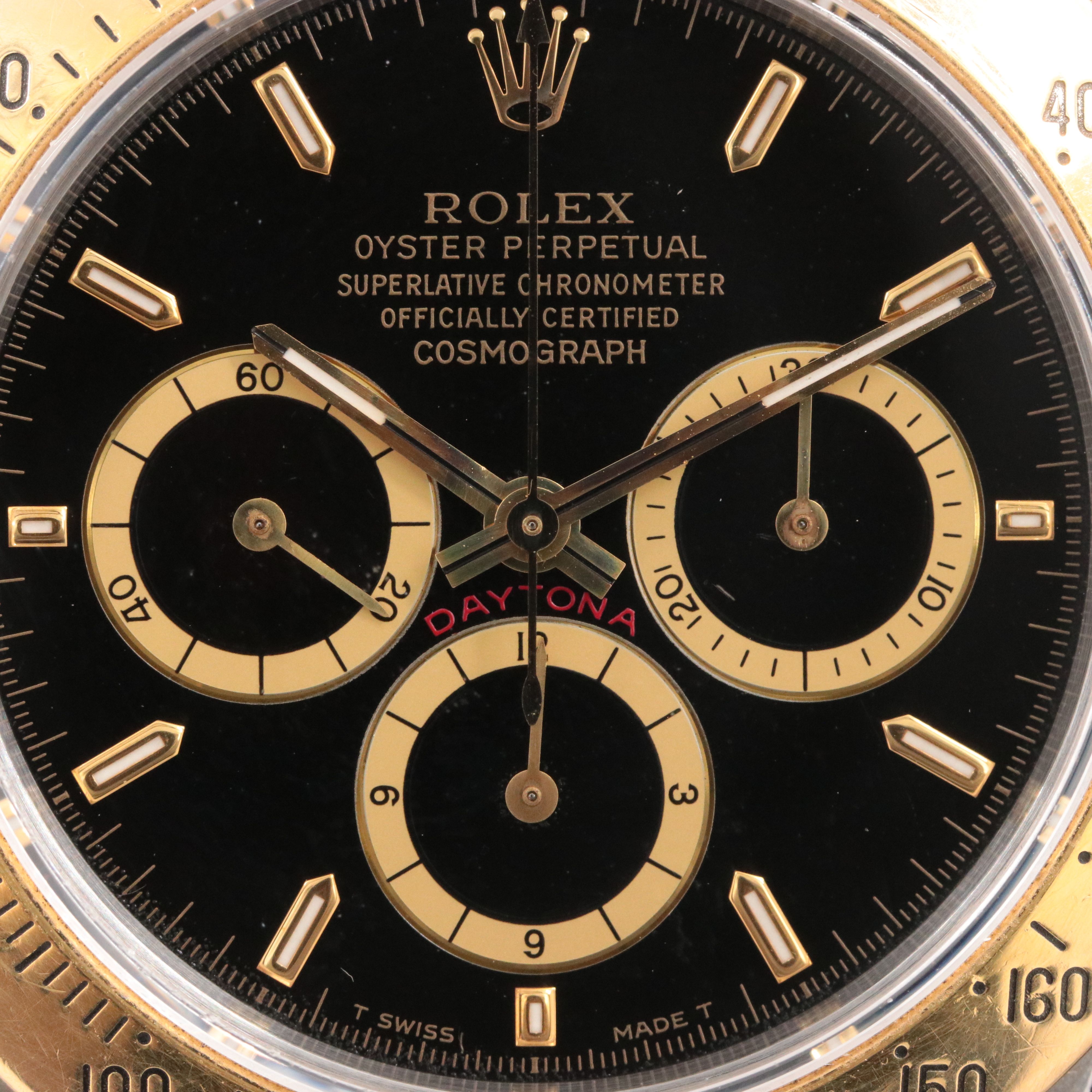 1995 Rolex Daytona Black 16523 Zenith-based Cal. 4030 18K & Steel Watch