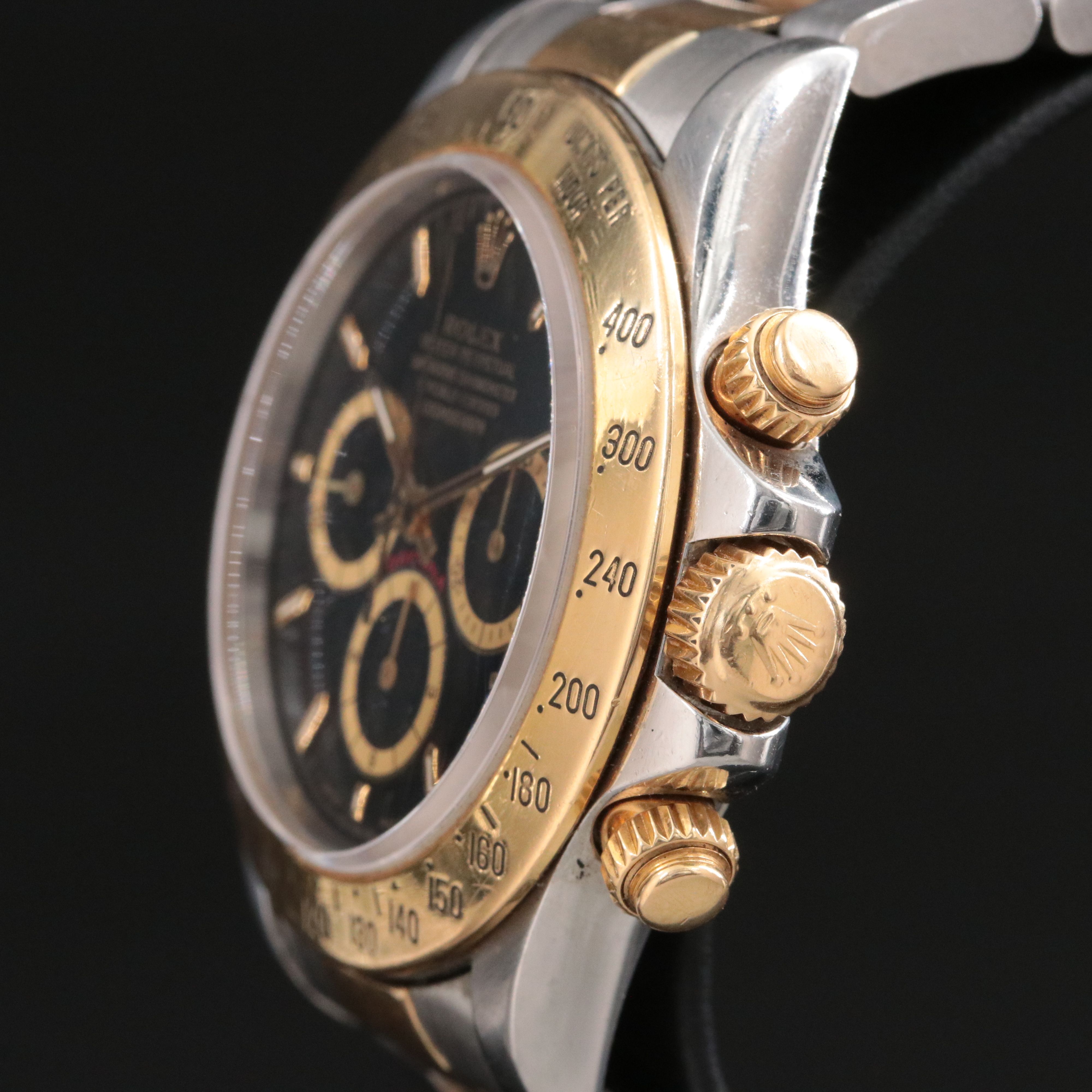 1995 Rolex Daytona Black 16523 Zenith-based Cal. 4030 18K & Steel Watch