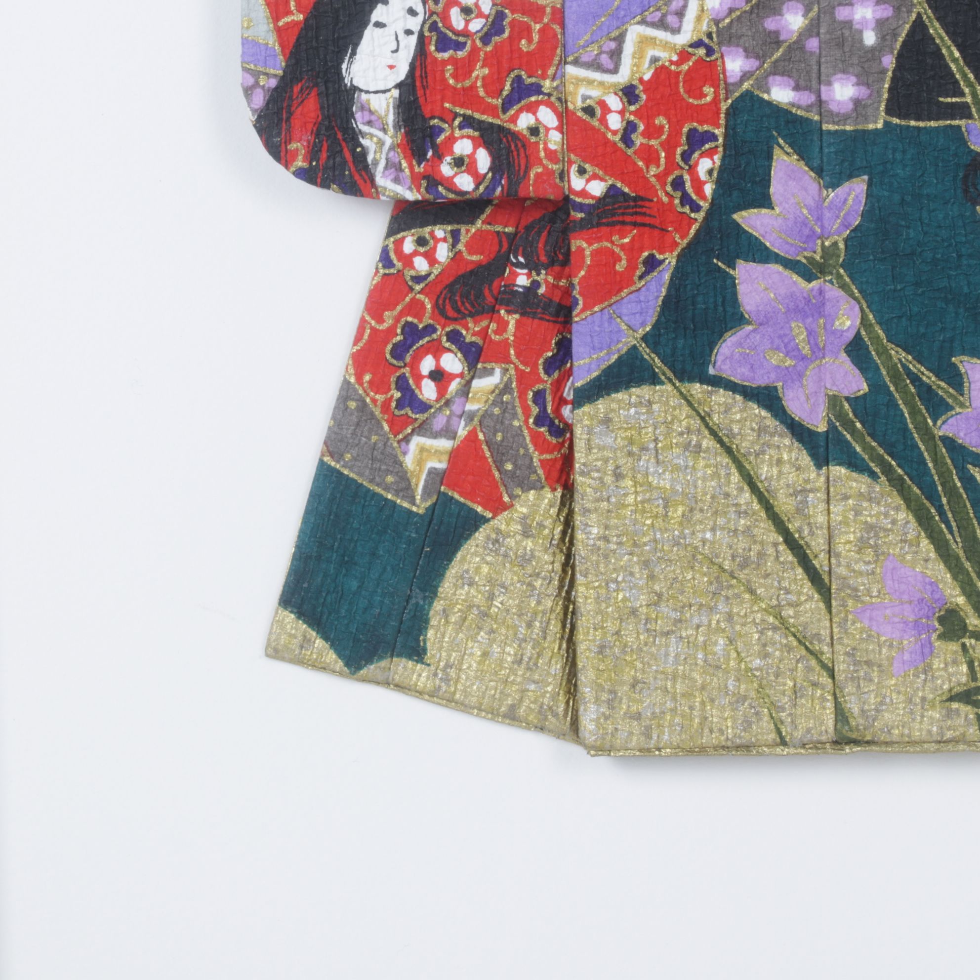 Rosella Harrison Peck Hand-Painted Kimono Origami "Priest and Princesses..."