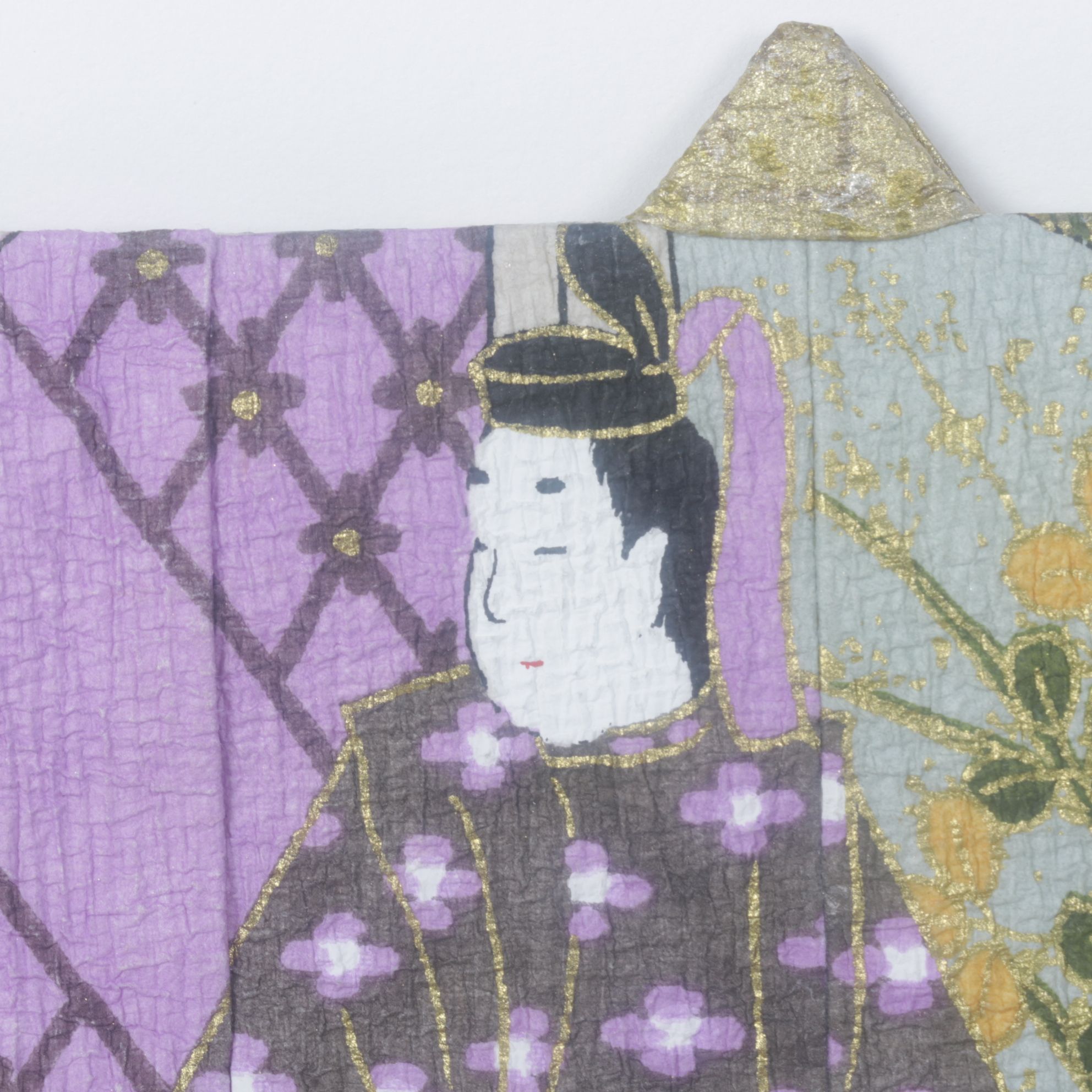 Rosella Harrison Peck Hand-Painted Kimono Origami "Priest and Princesses..."