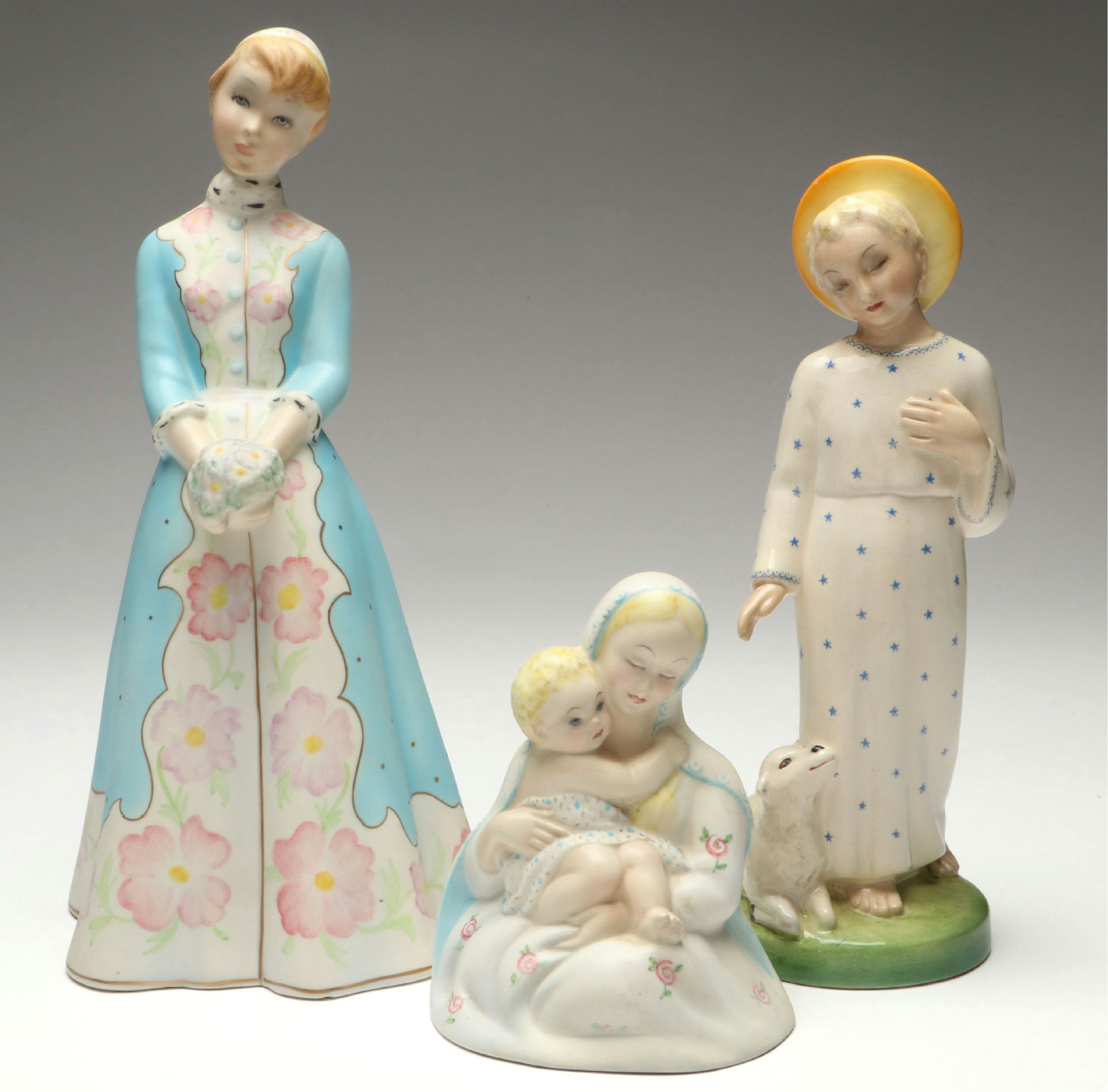 Lenci and C.I.A. Manna Italian Porcelain Figurines, Mid-20th Century