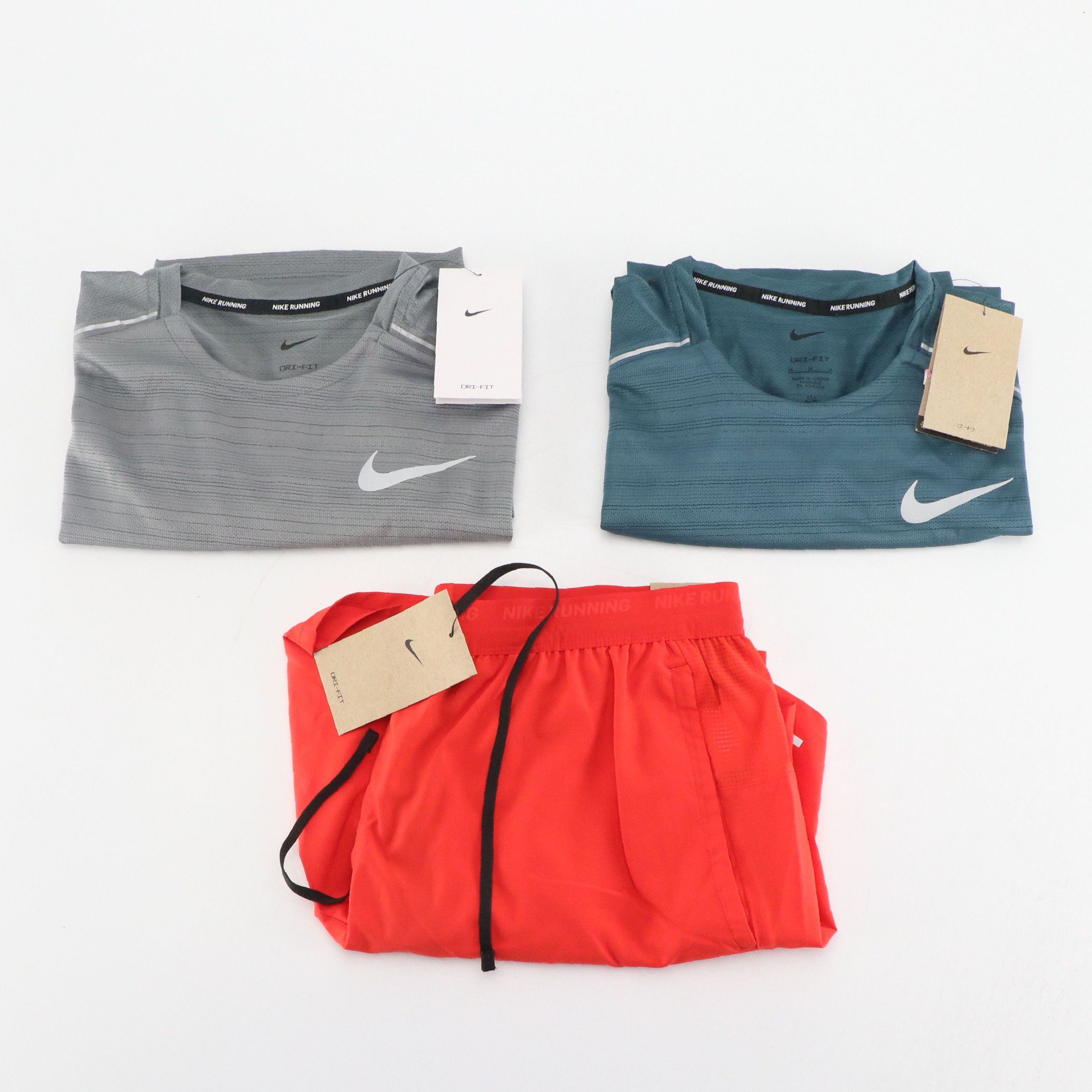 Men's Nike Stride 7" Brief-Lined Running Shorts and Dri-Fit T-Shirts, w/ Tags